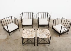 Paar Bronze-Garten-Loungesessel von Michael Taylor Montecito