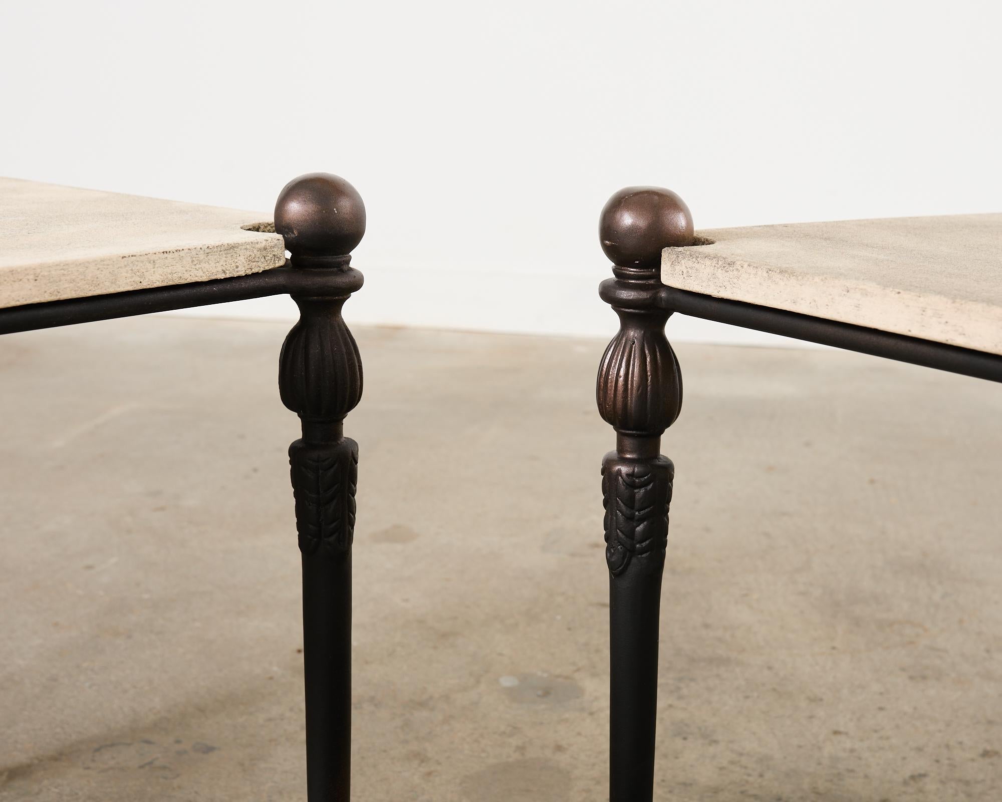 Pareja de mesas de bebidas Michael Taylor Montecito Garden en venta 9