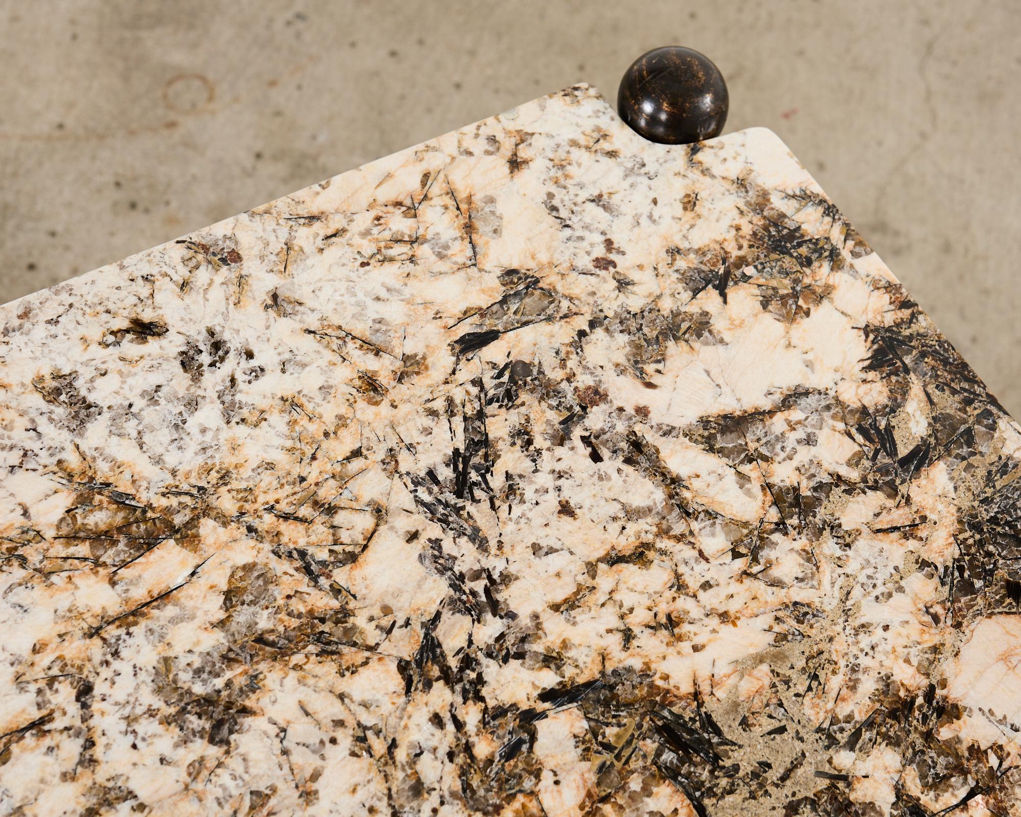 Pareja de mesas de jardín con tapa de piedra Michael Taylor Montecito en venta 1