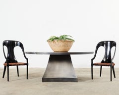 Pair of Michael Taylor Style Lacquered Spoon Back Chairs
