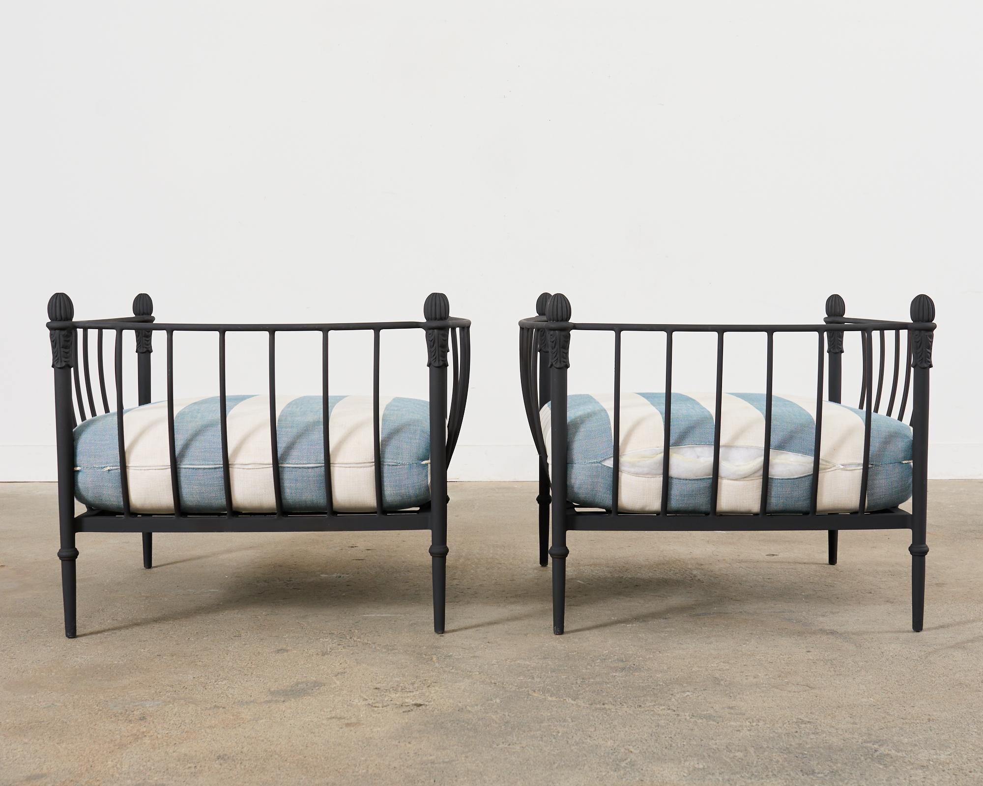 Aluminum Pair of Michael Taylor Design Montecito Chairs and Ottoman