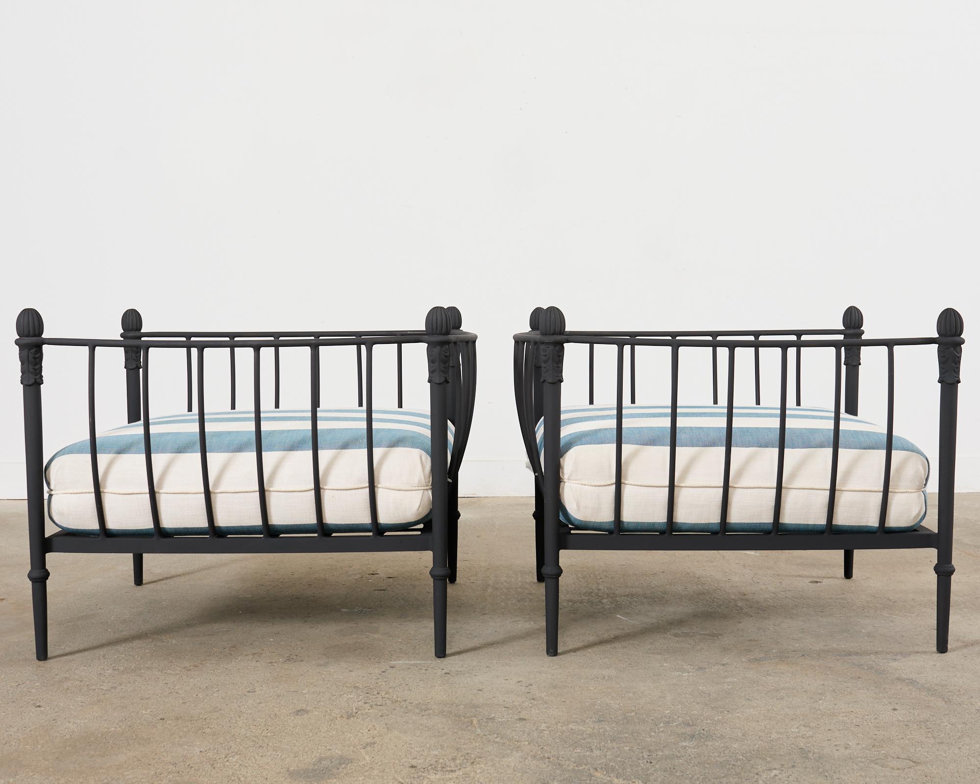 Contemporary Pair of Michael Taylor Design Montecito Chairs and Ottoman