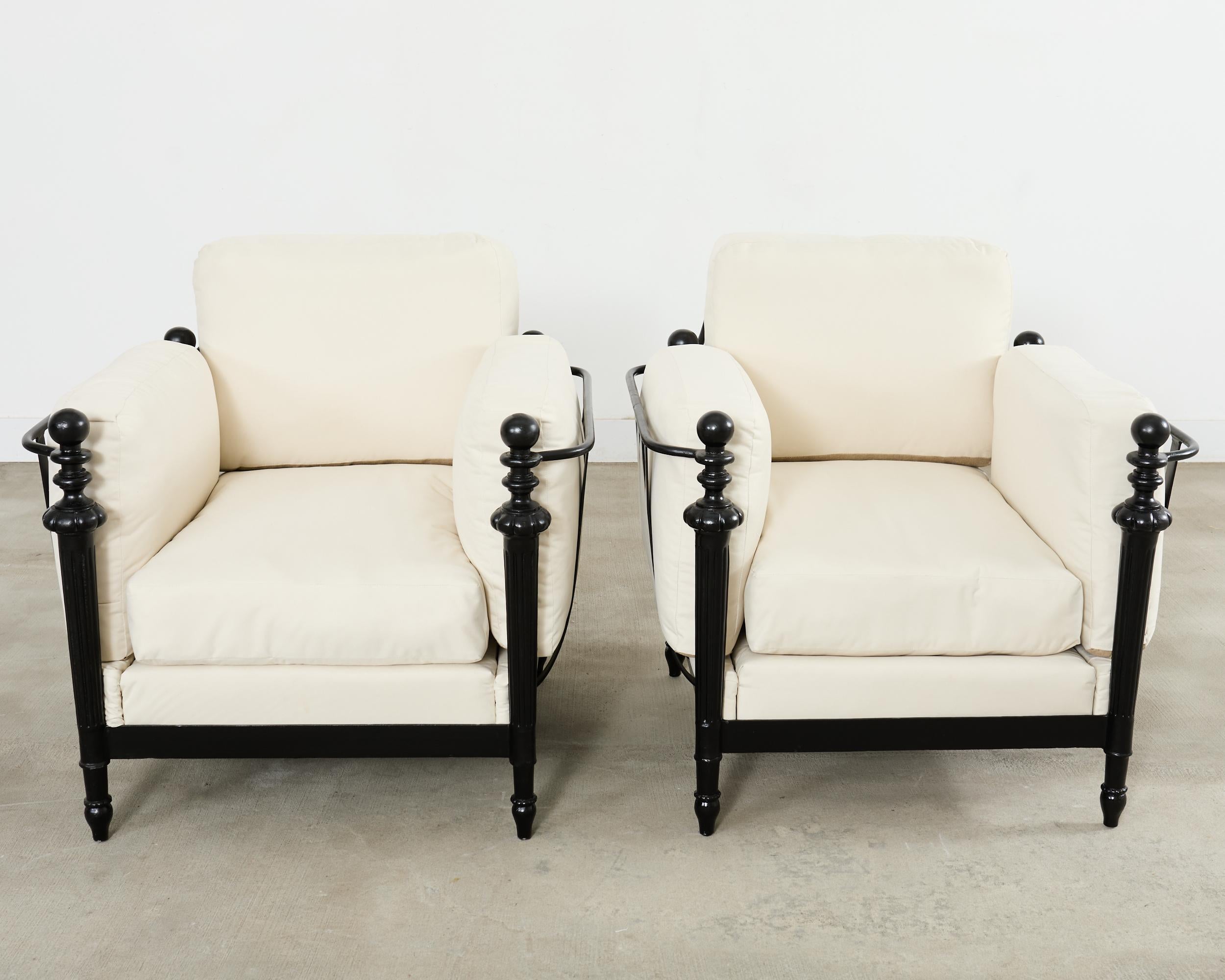 Neoclassical Pair of Michael Taylor Style Montecito Garden Chairs For Sale