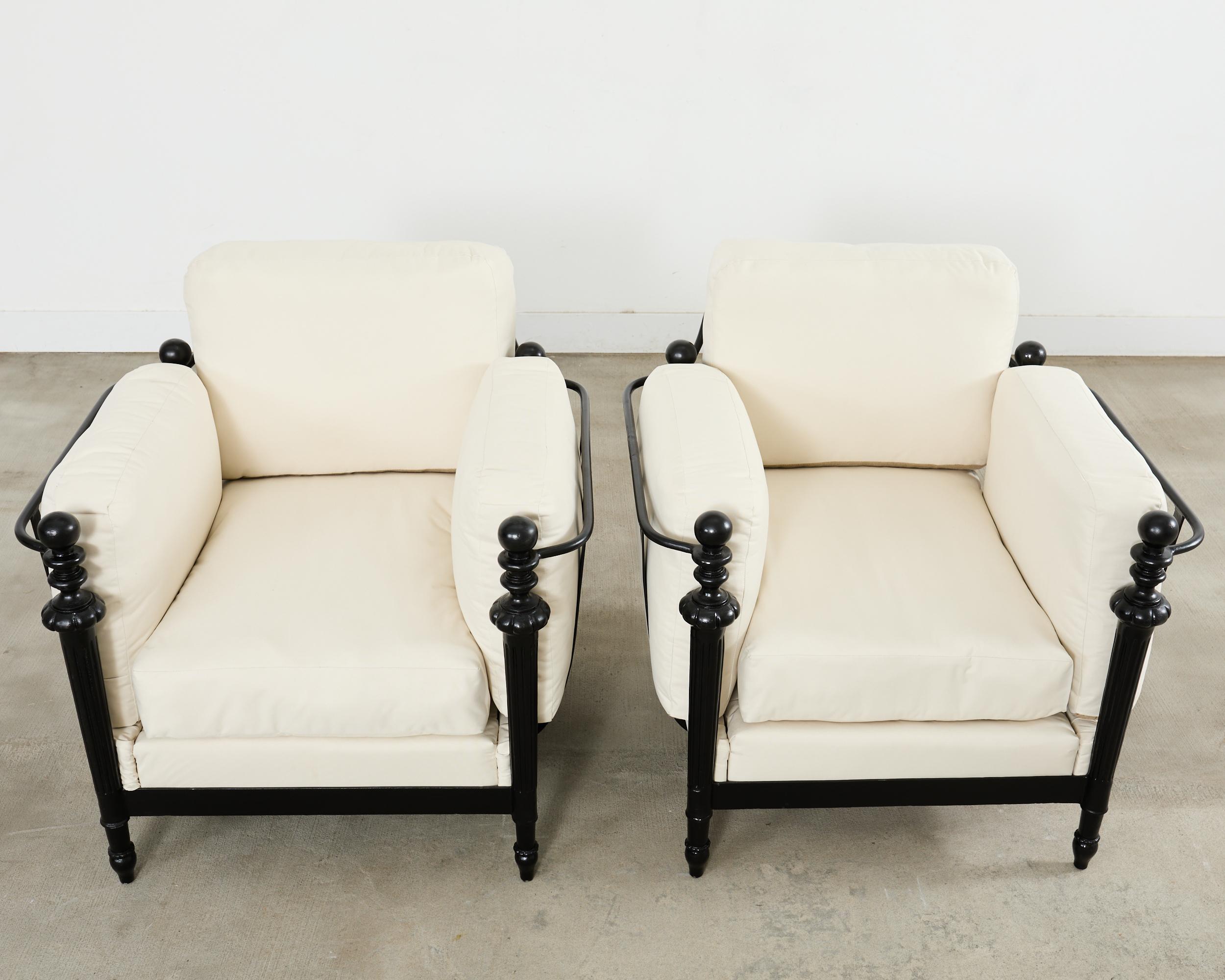 Hand-Crafted Pair of Michael Taylor Style Montecito Garden Chairs For Sale