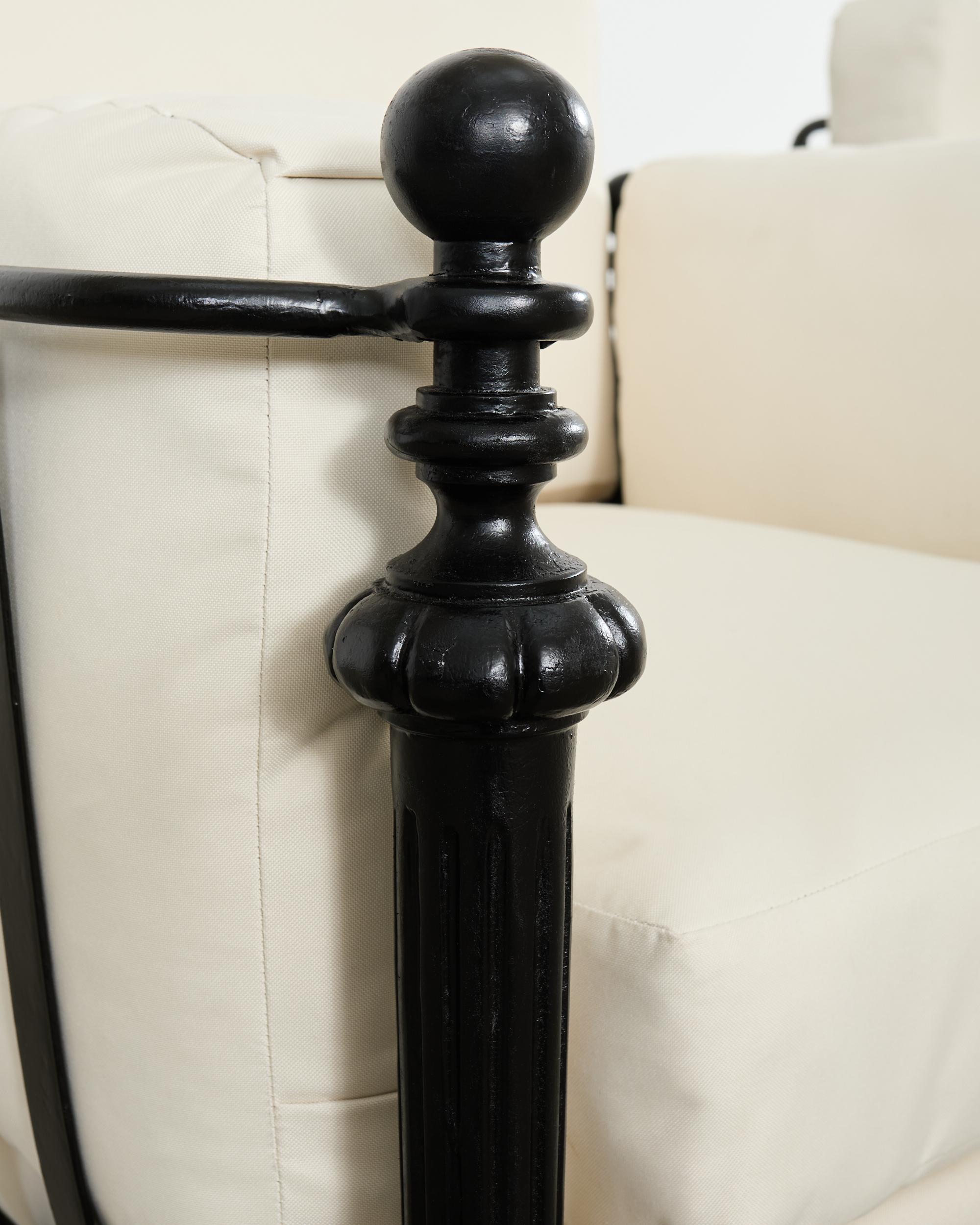 Fabric Pair of Michael Taylor Style Montecito Garden Chairs For Sale