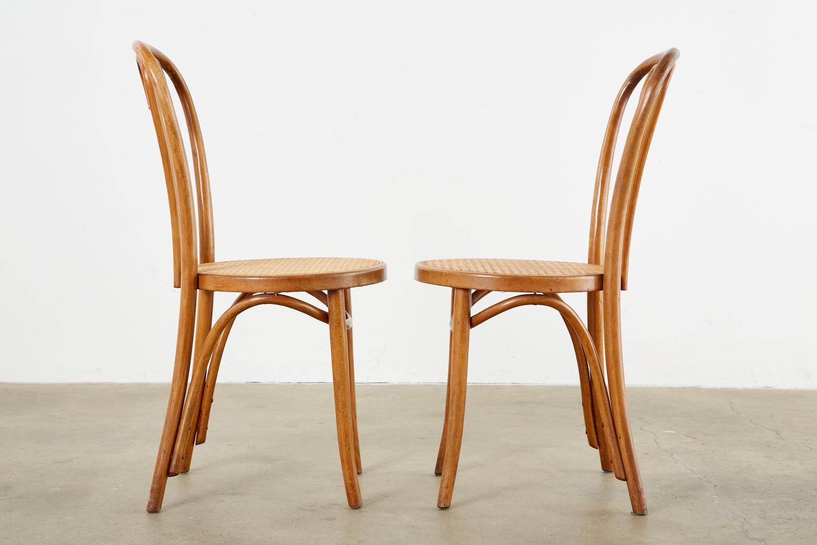 Vienna Secession Pair of Michael Thonet A16 Style Bentwood Cafe Chairs