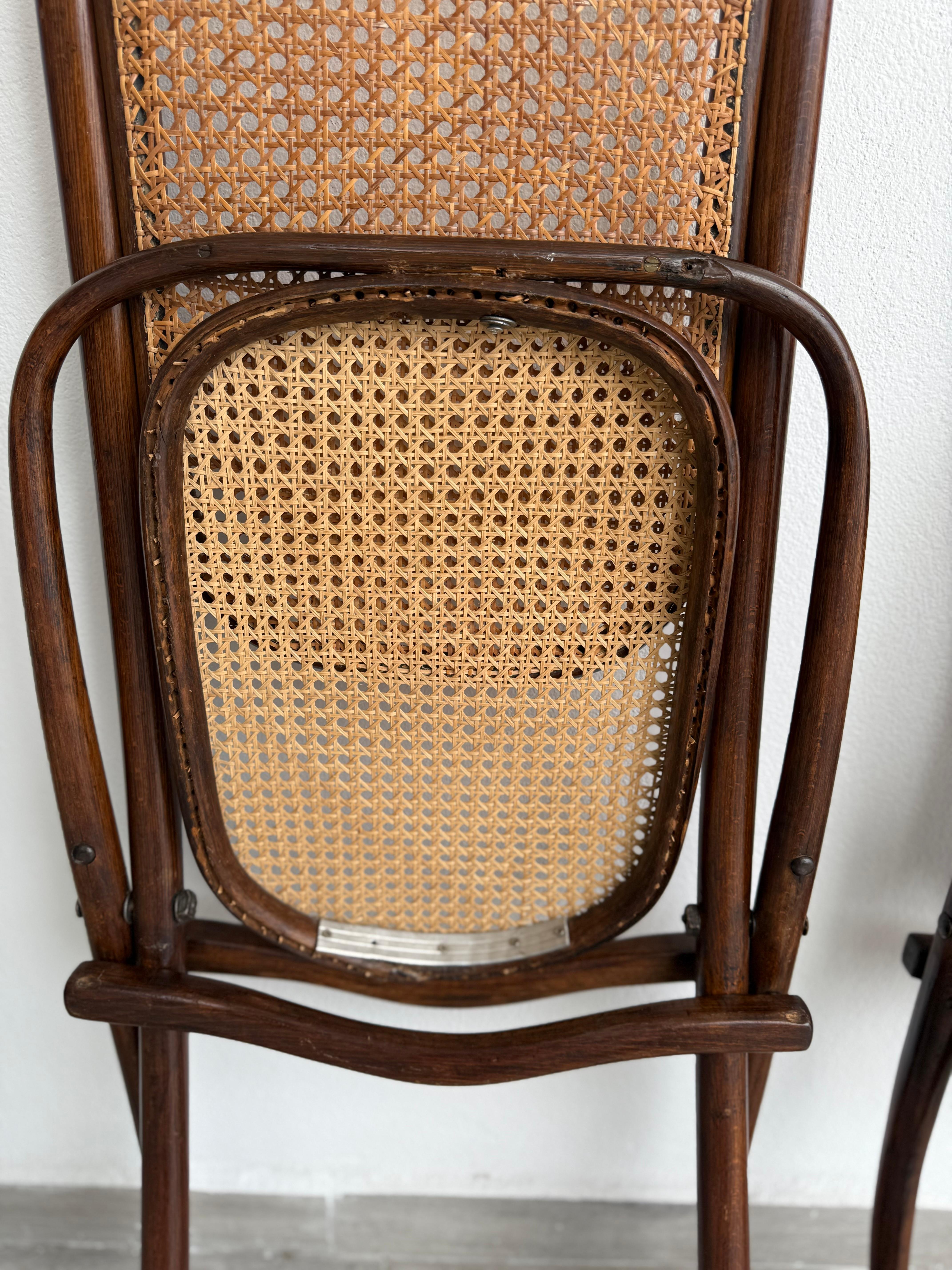 Pair of Michael Thonet Folding Deck Chairs For Sale 5