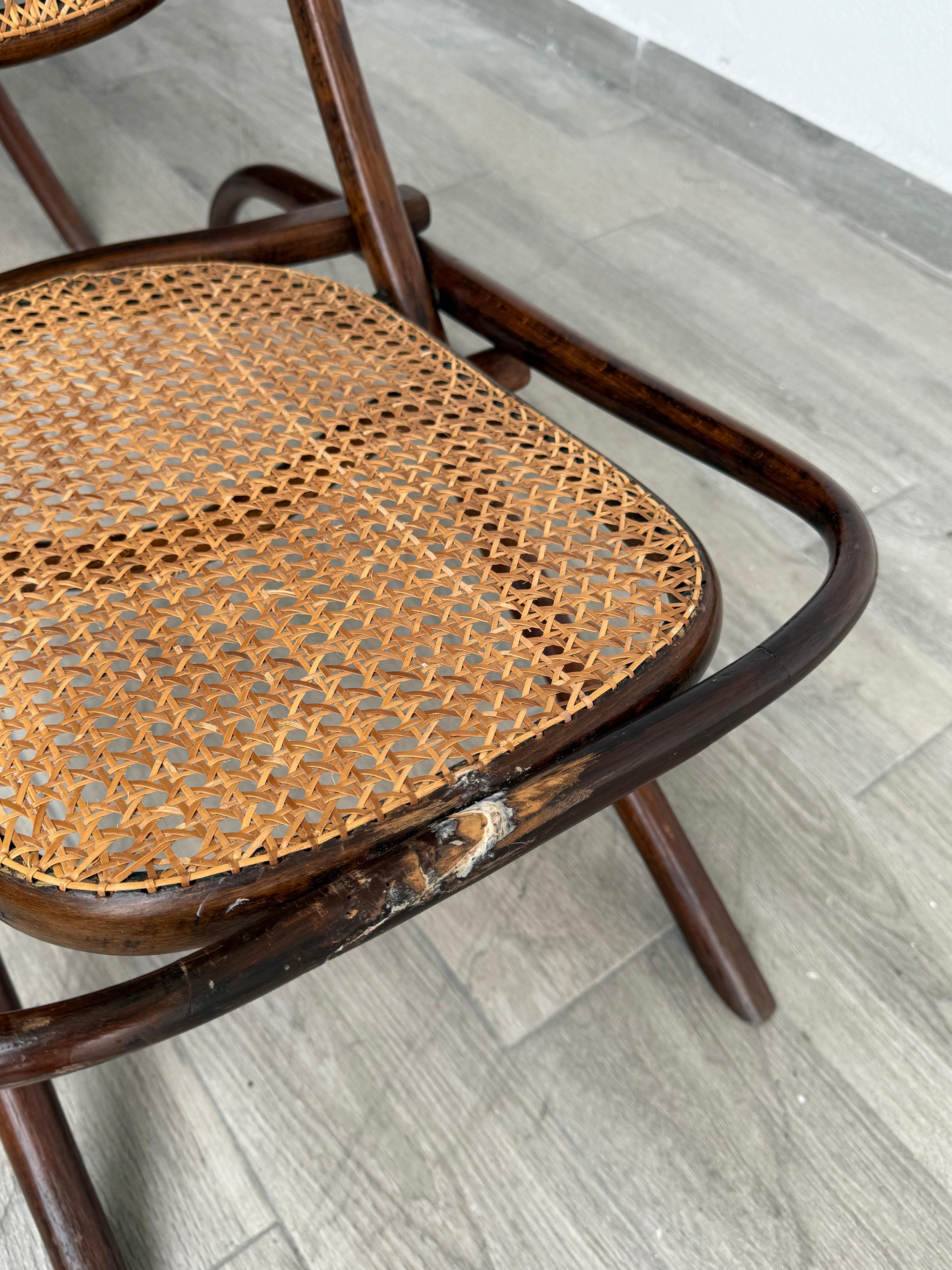 Pair of Michael Thonet Folding Deck Chairs For Sale 7