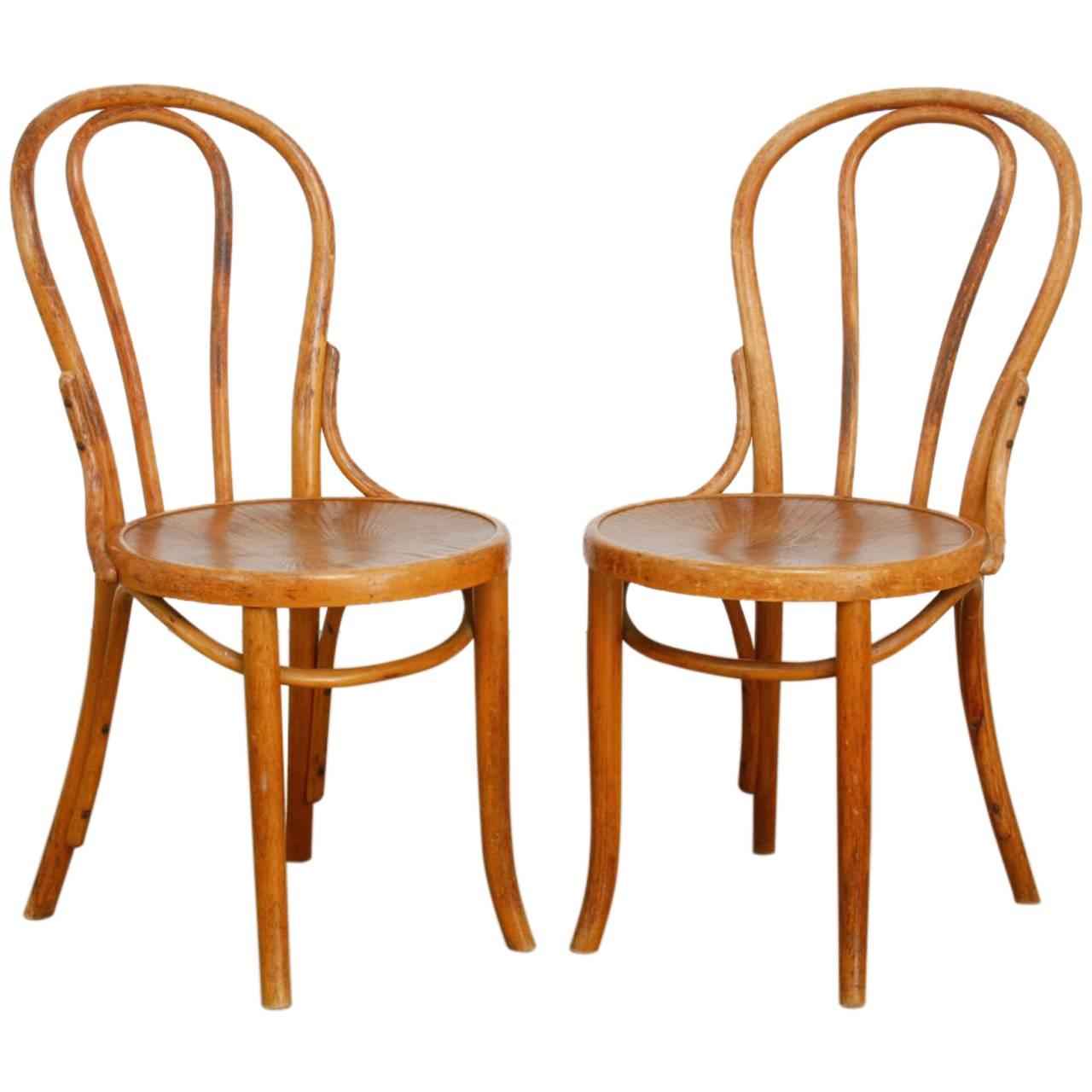 Pair of Michael Thonet No. 18 Bentwood Viennese Cafe Chairs