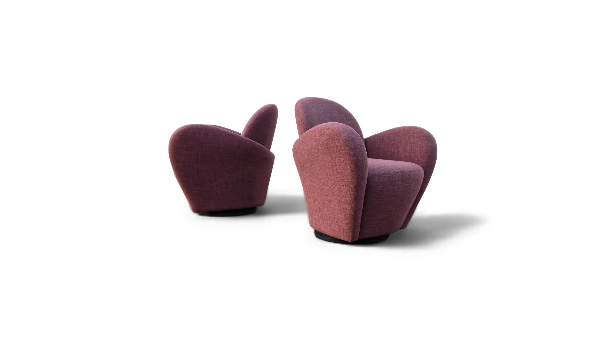 Mid-Century Modern Paire de chaises longues pivotantes Michael Wolk for Directional en vente