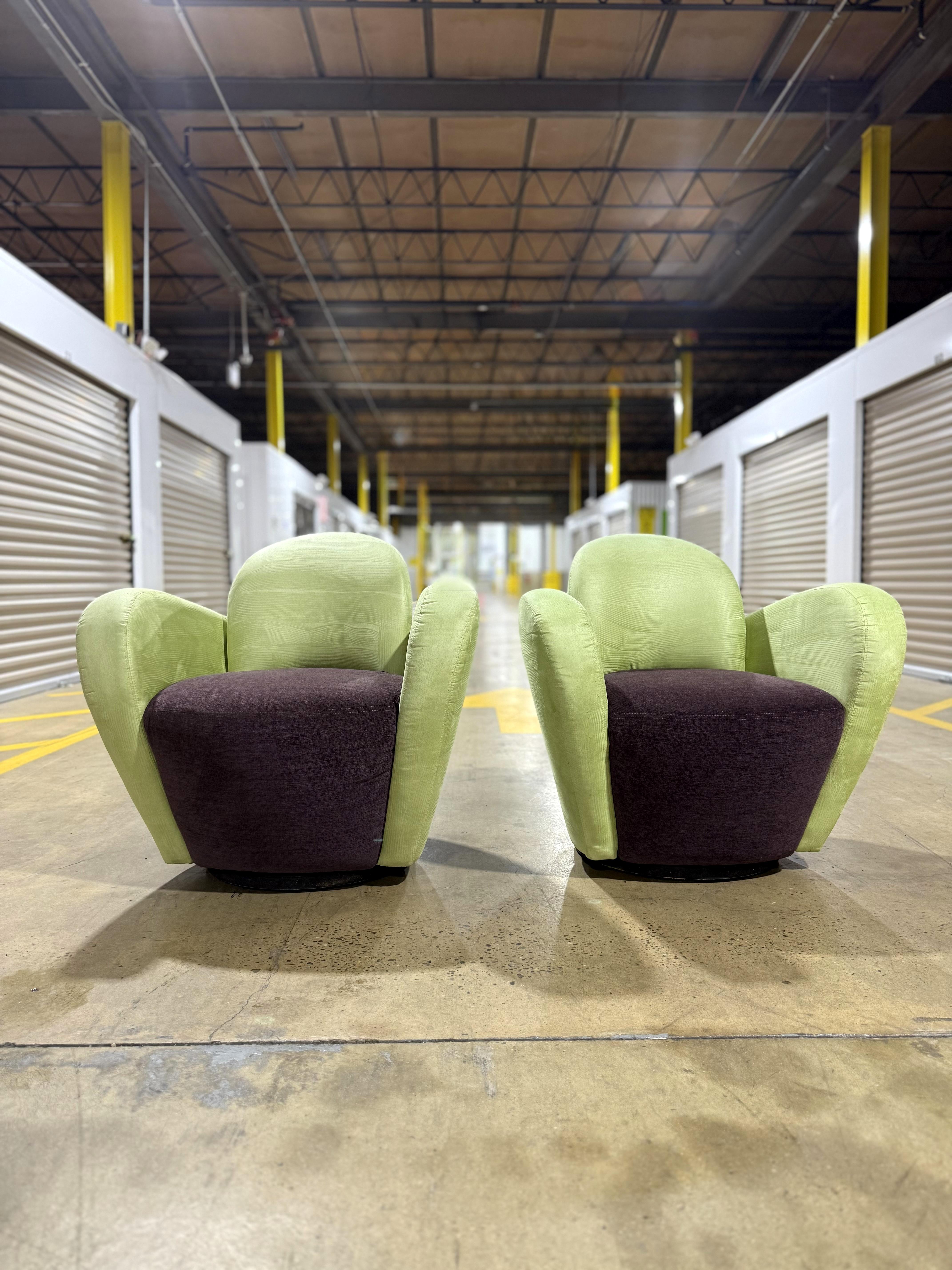 Art déco Paire de chaises pivotantes 