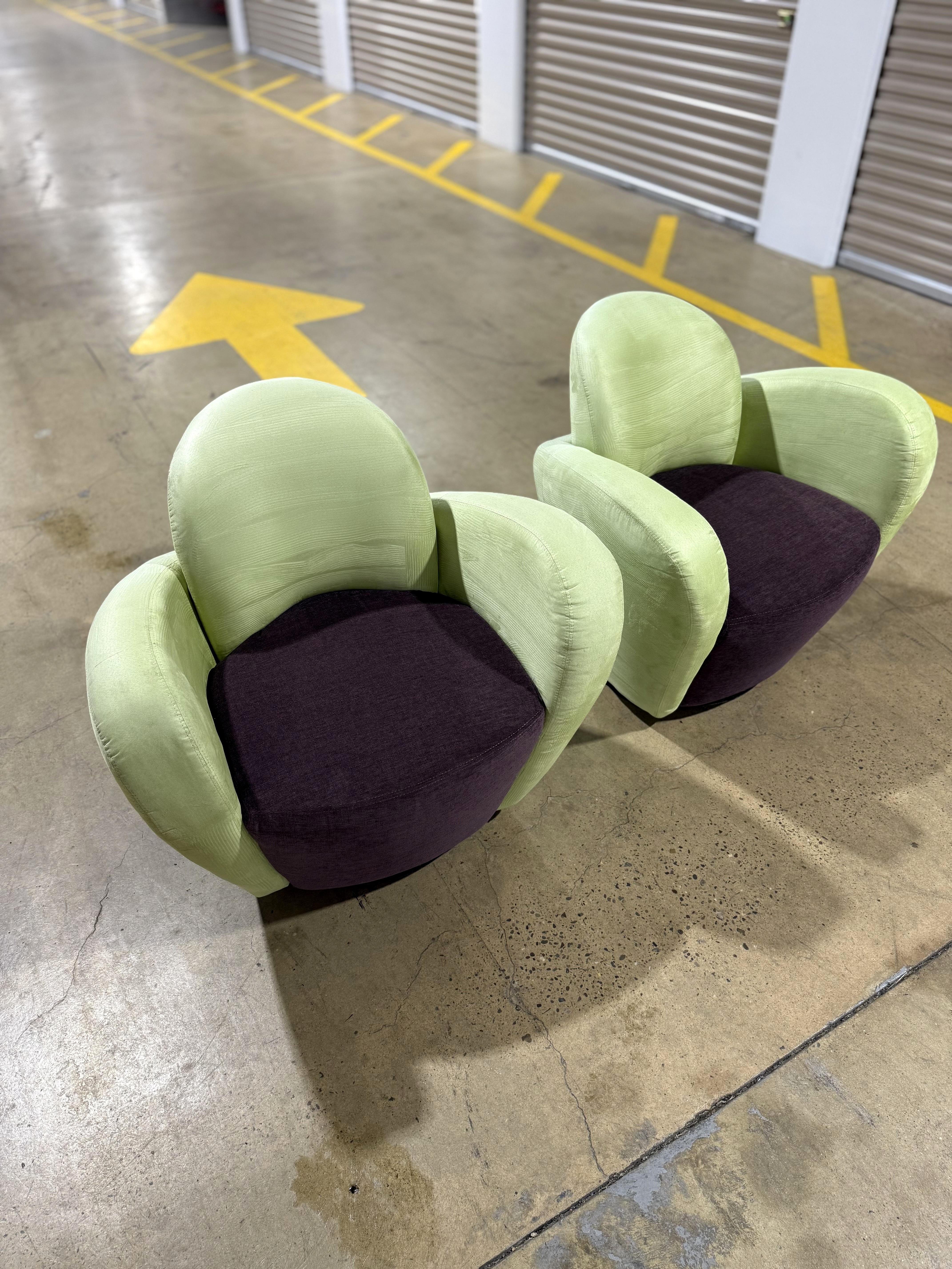 Tissu Paire de chaises pivotantes 