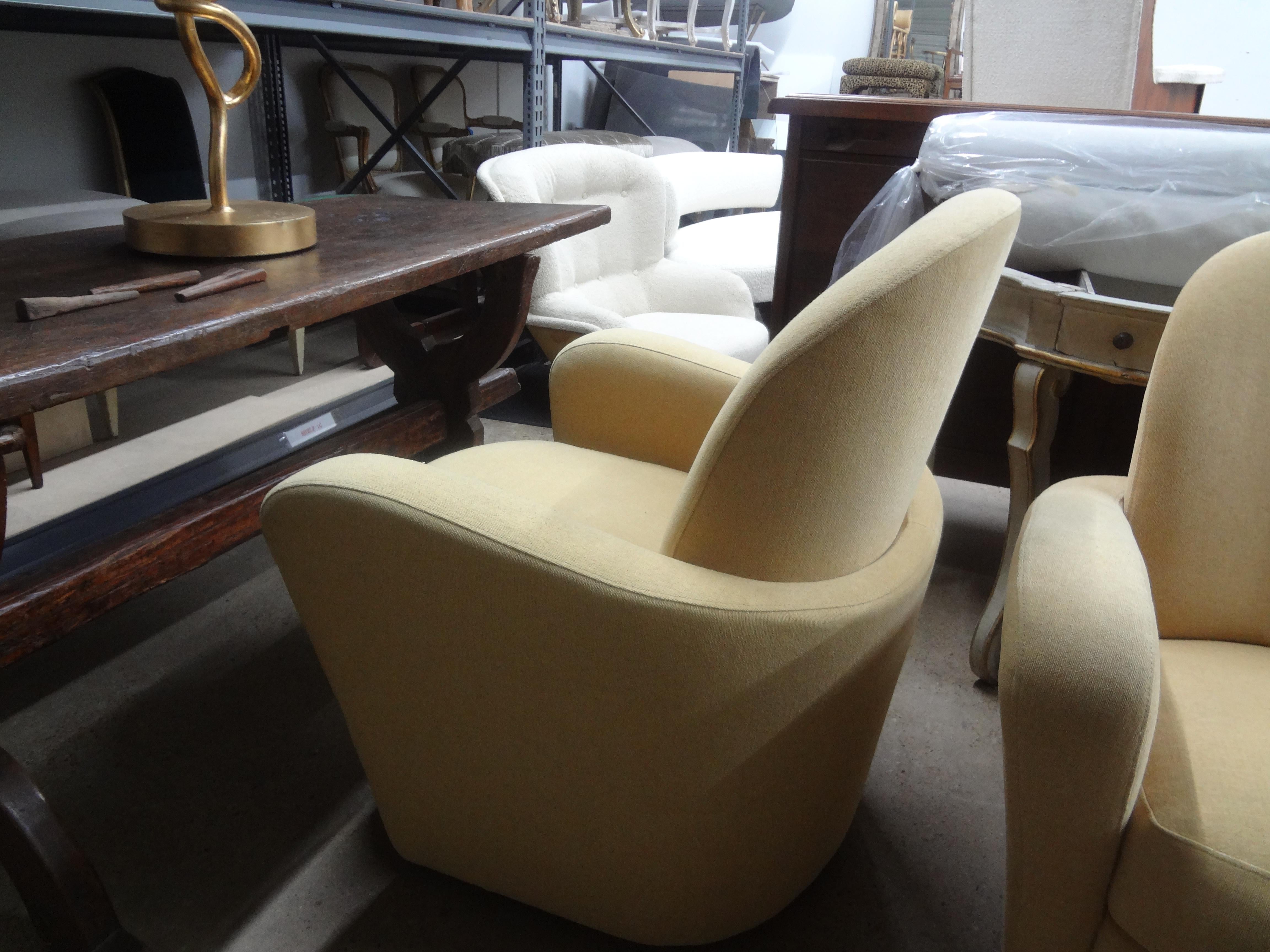 Pair Of Michael Wolk Style Swivel Chairs  For Sale 5