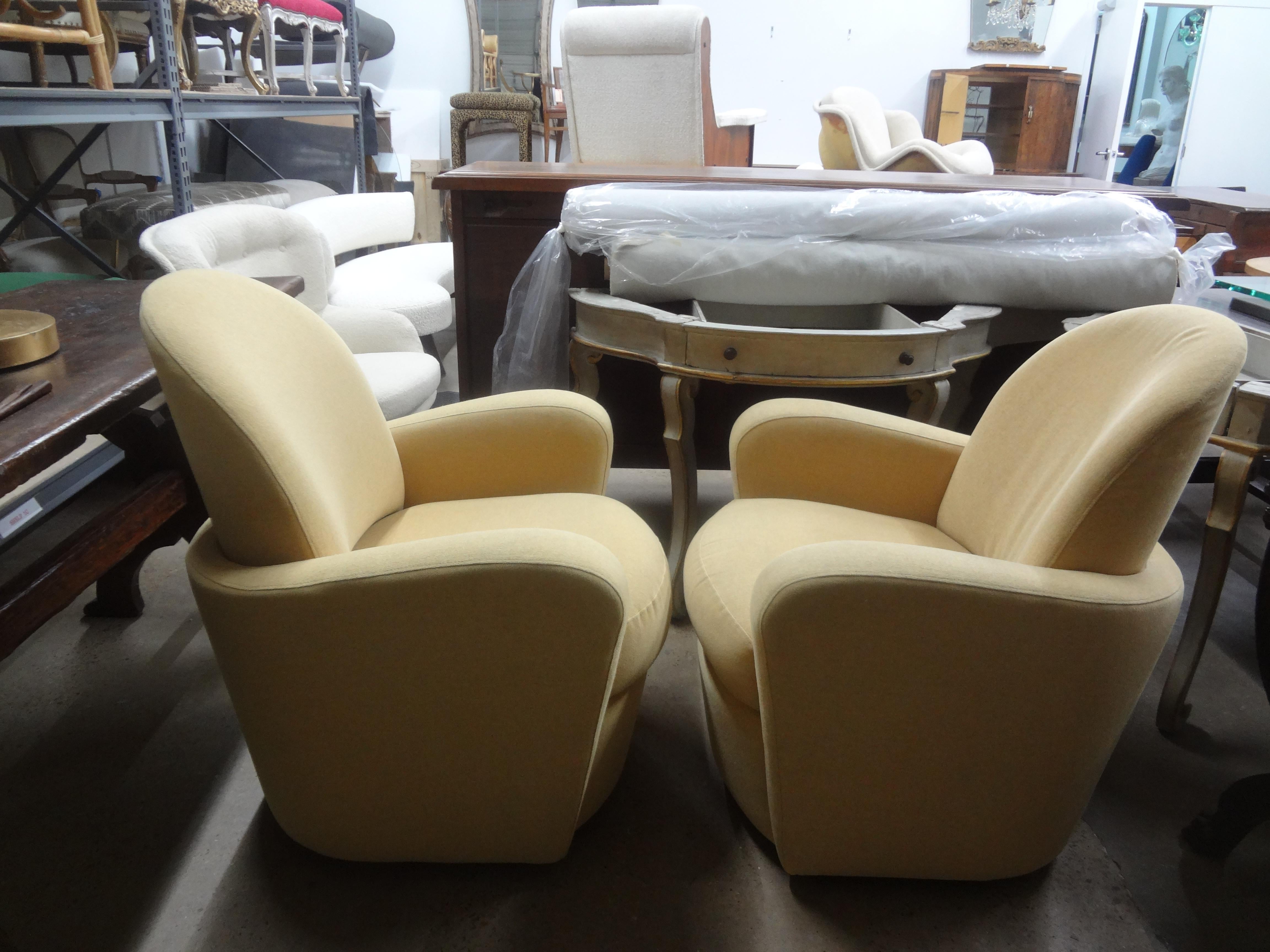 Post-Modern Pair Of Michael Wolk Style Swivel Chairs  For Sale