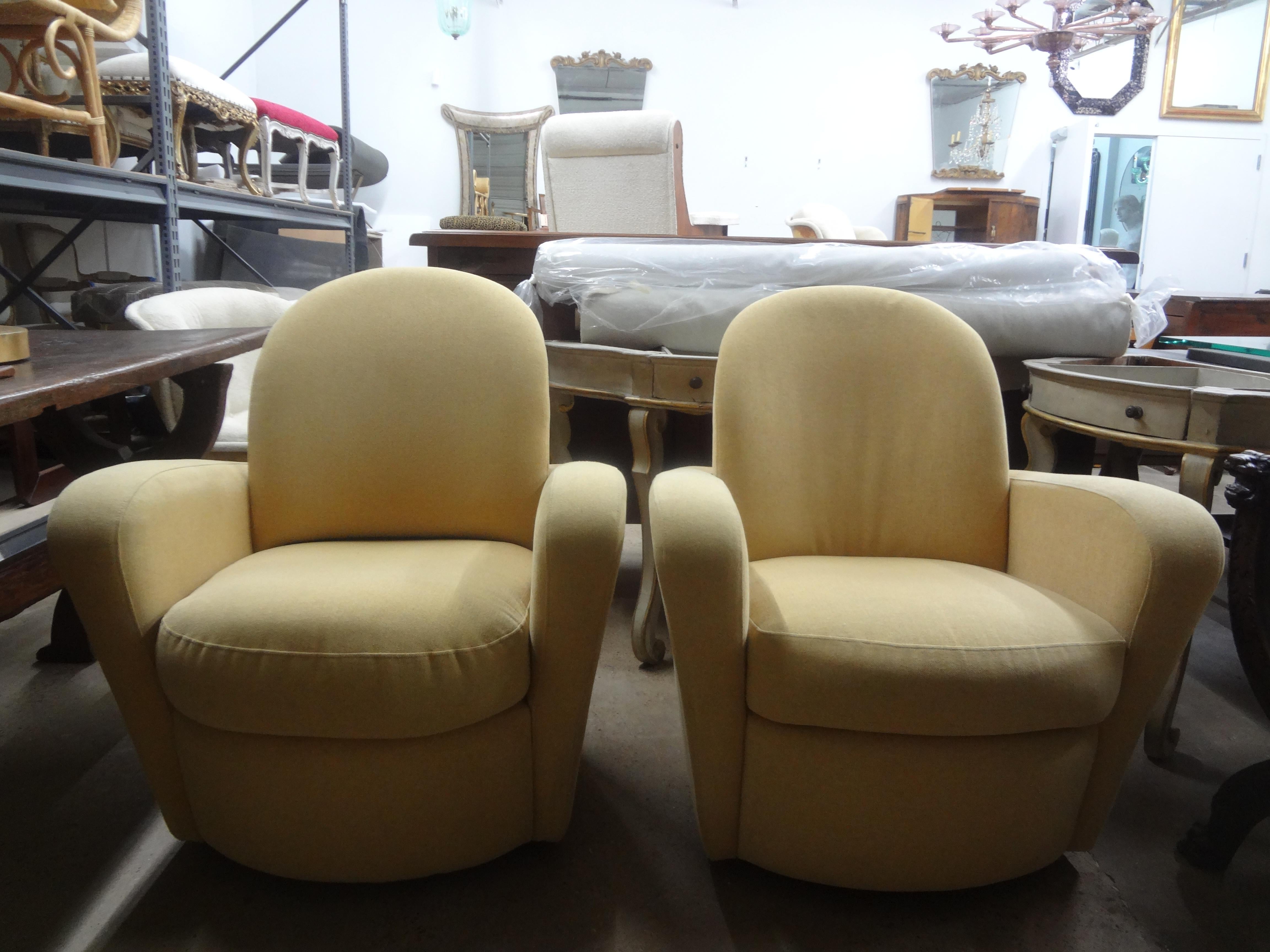 Late 20th Century Pair Of Michael Wolk Style Swivel Chairs  For Sale