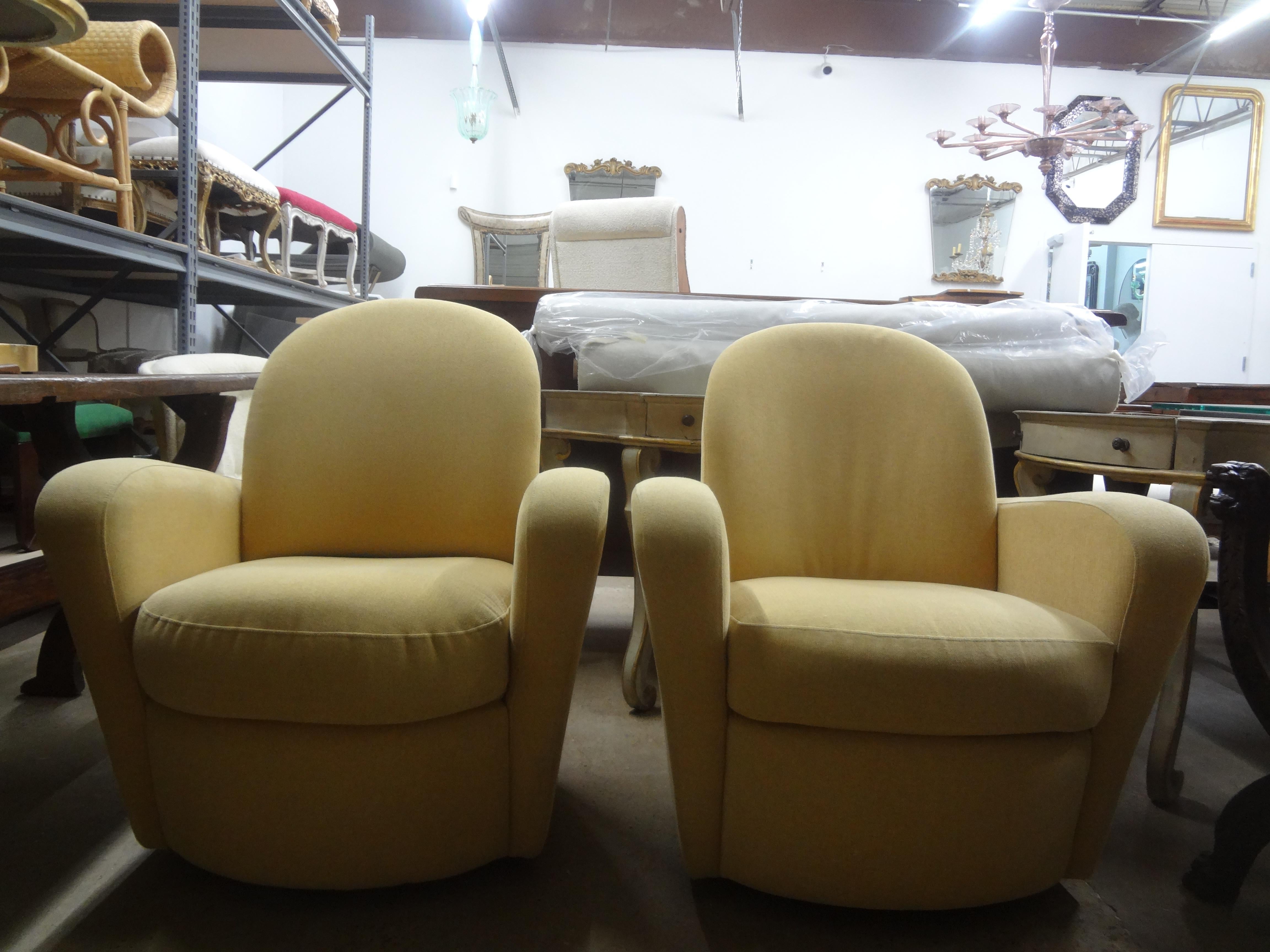 Wood Pair Of Michael Wolk Style Swivel Chairs  For Sale