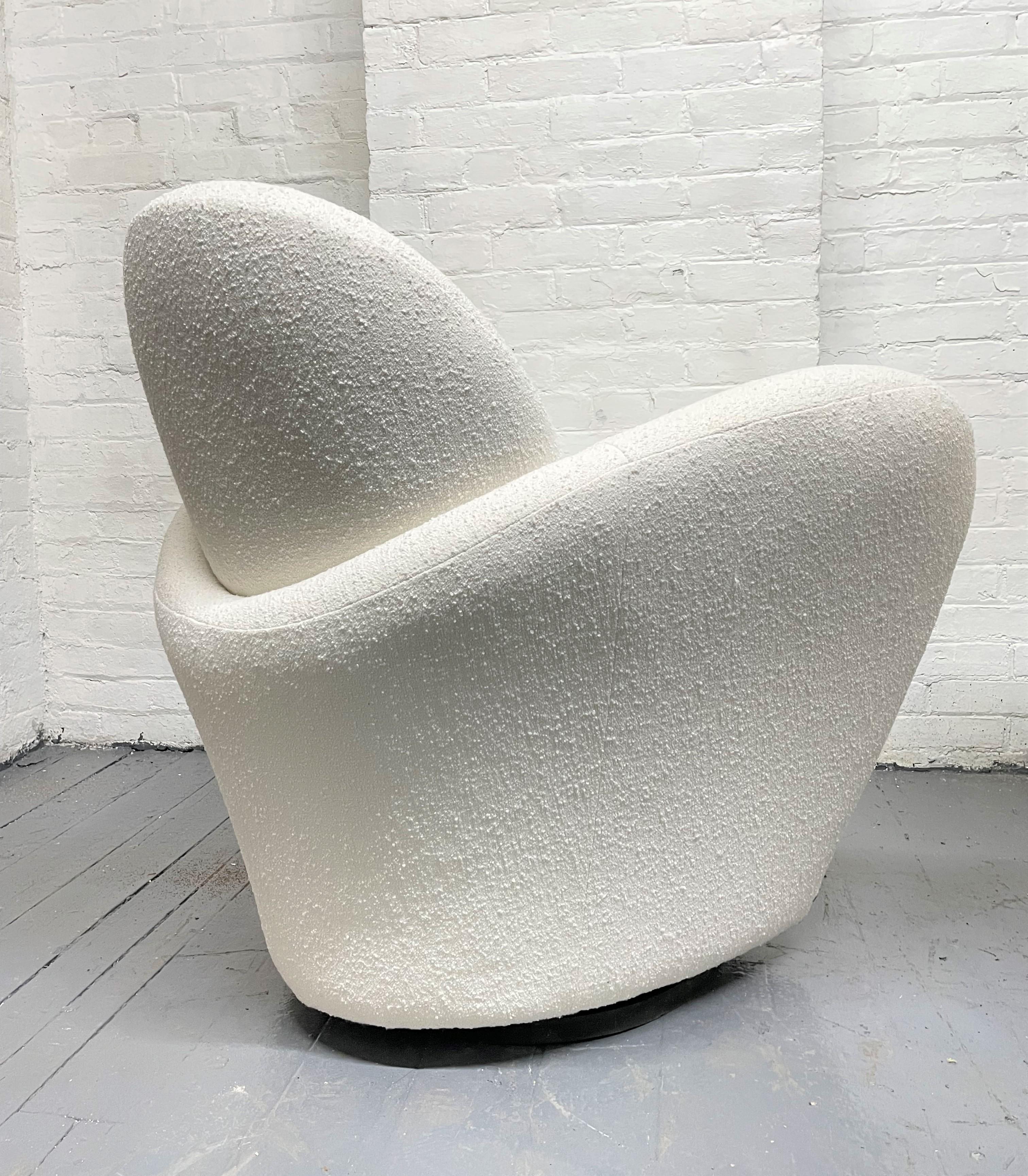Late 20th Century Pair of Michael Wolk Swivel Lounge Chairs For Sale