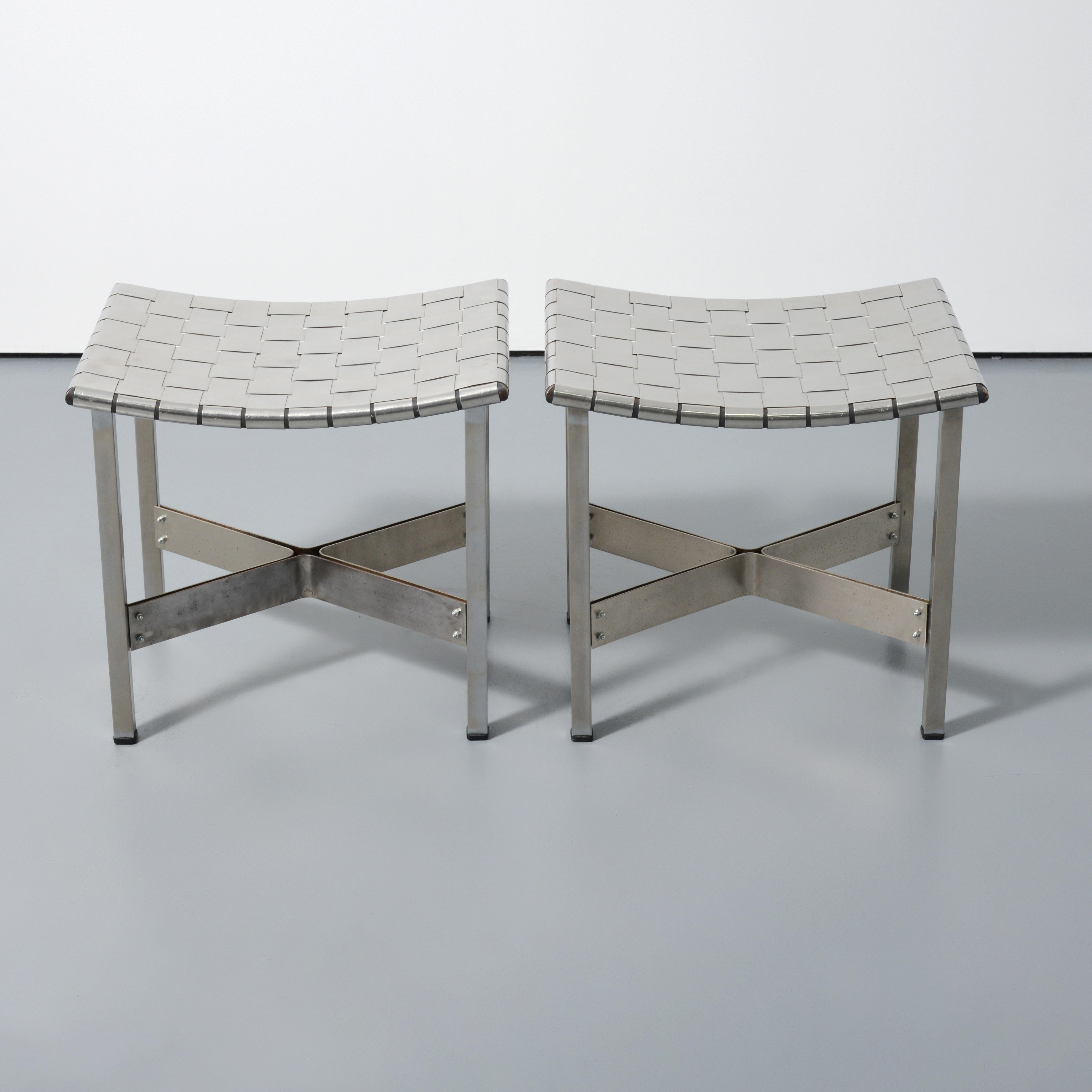 French Pair of Michel Pigneres Stools For Sale