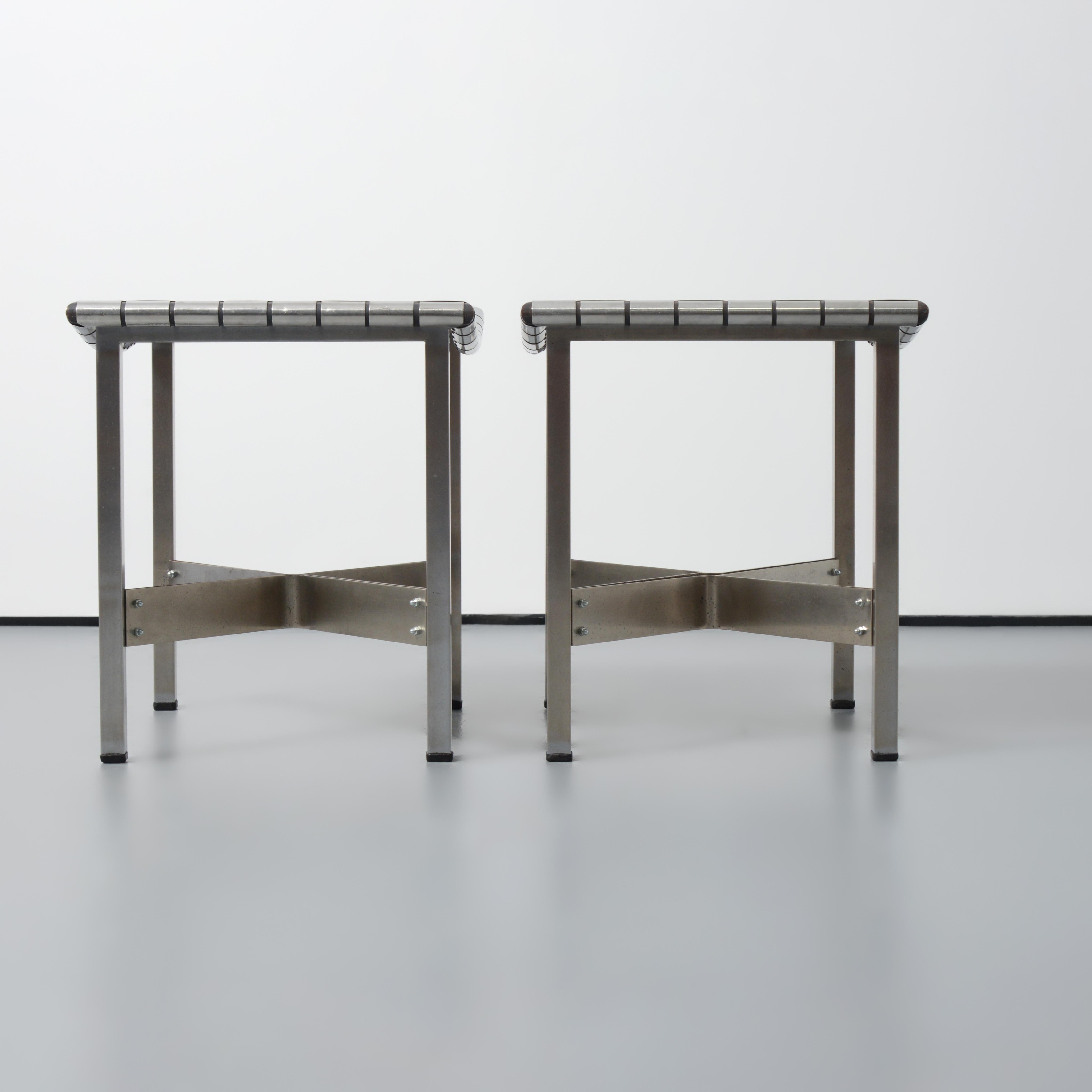 Contemporary Pair of Michel Pigneres Stools For Sale