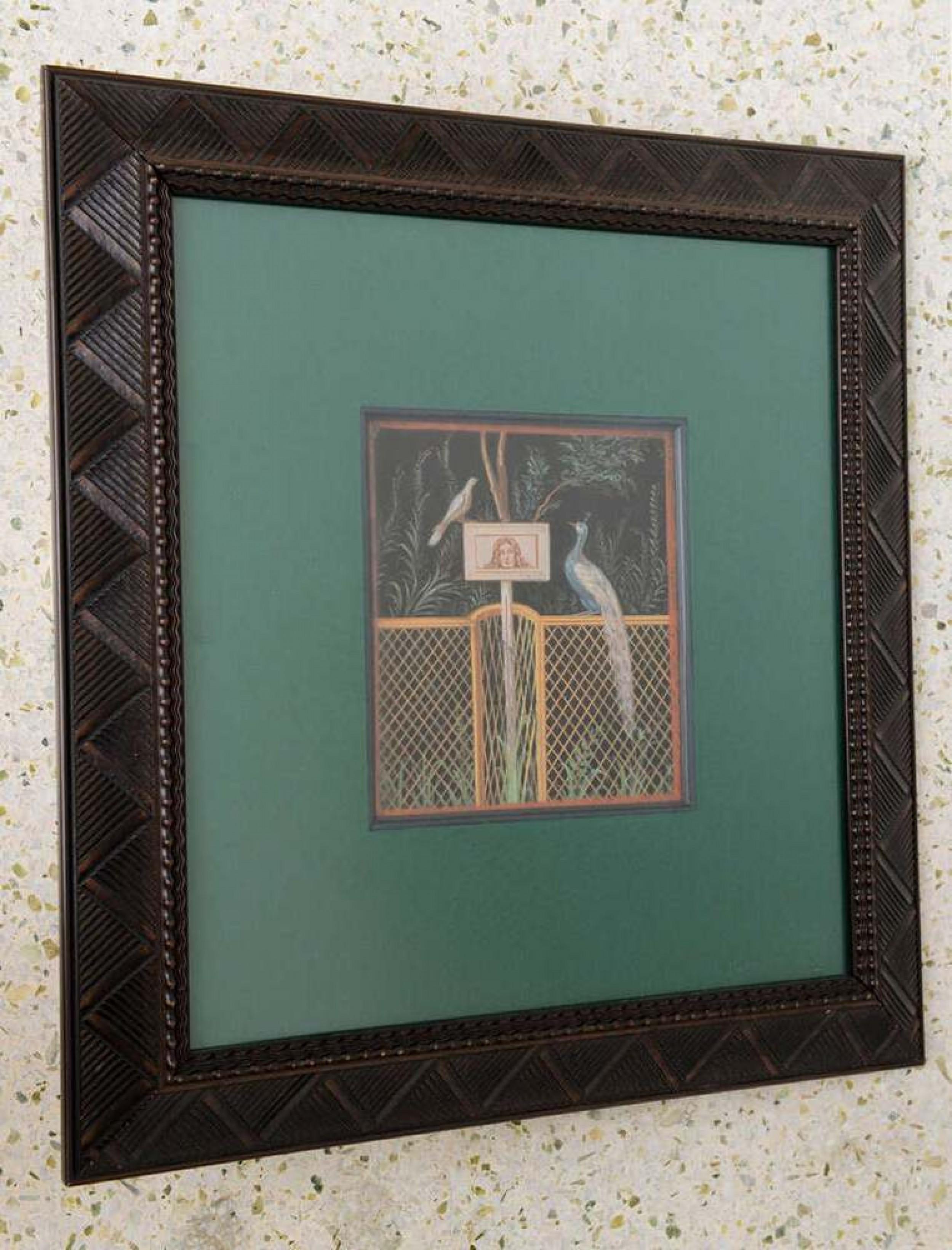 Pareja de pinturas al gouache neoclásicas italianas Michelangelo Maestri enmarcadas del siglo XVIII Neoclásico en venta