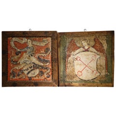 Pair of Mid-15th Century Painted Panels, Mantova, Italy 