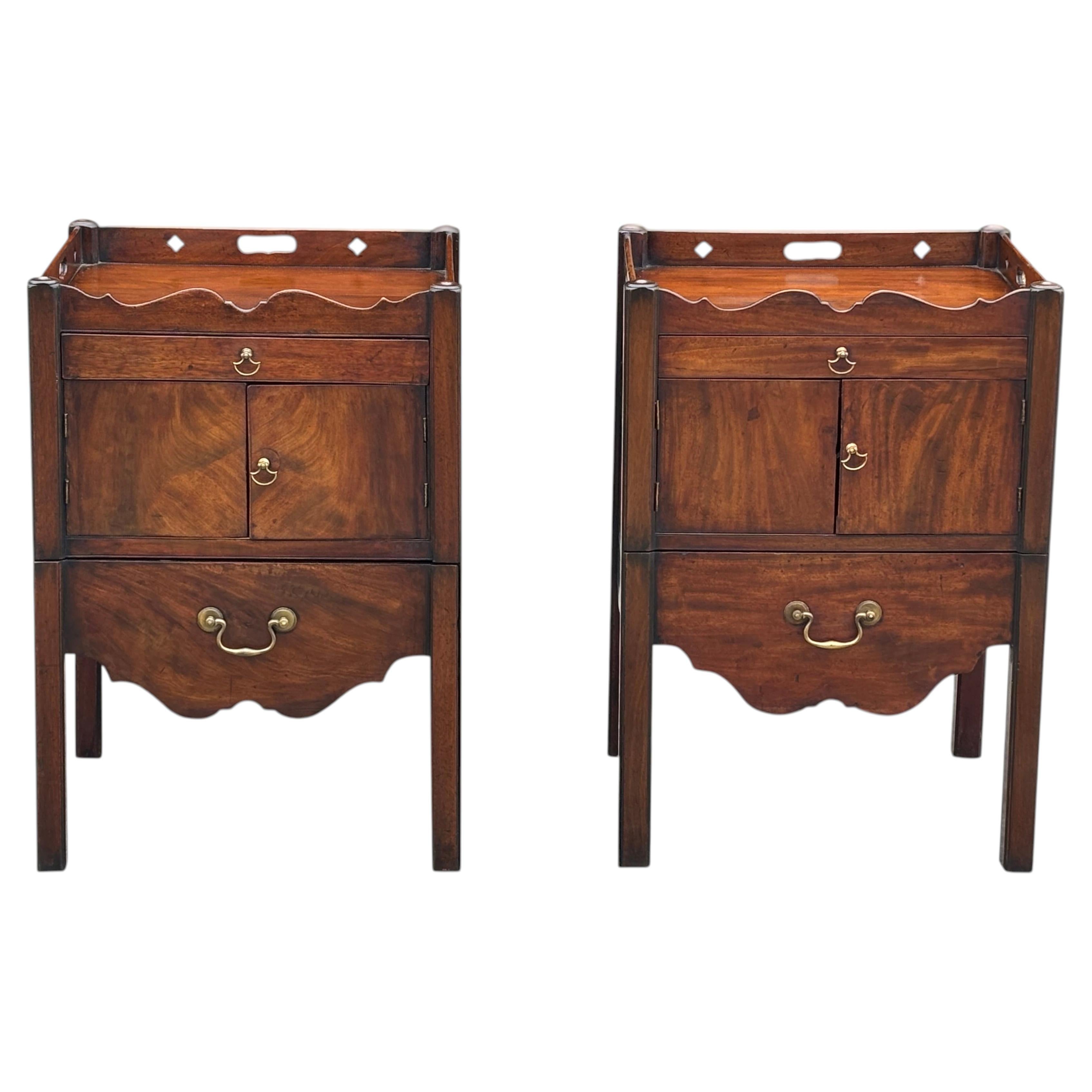 Pair of Mid 18th Century George III Period Mahogany Bedside Commodes For Sale