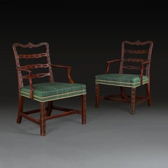 Coppia di sedie Chippendale irlandesi della metà del XVIII secolo