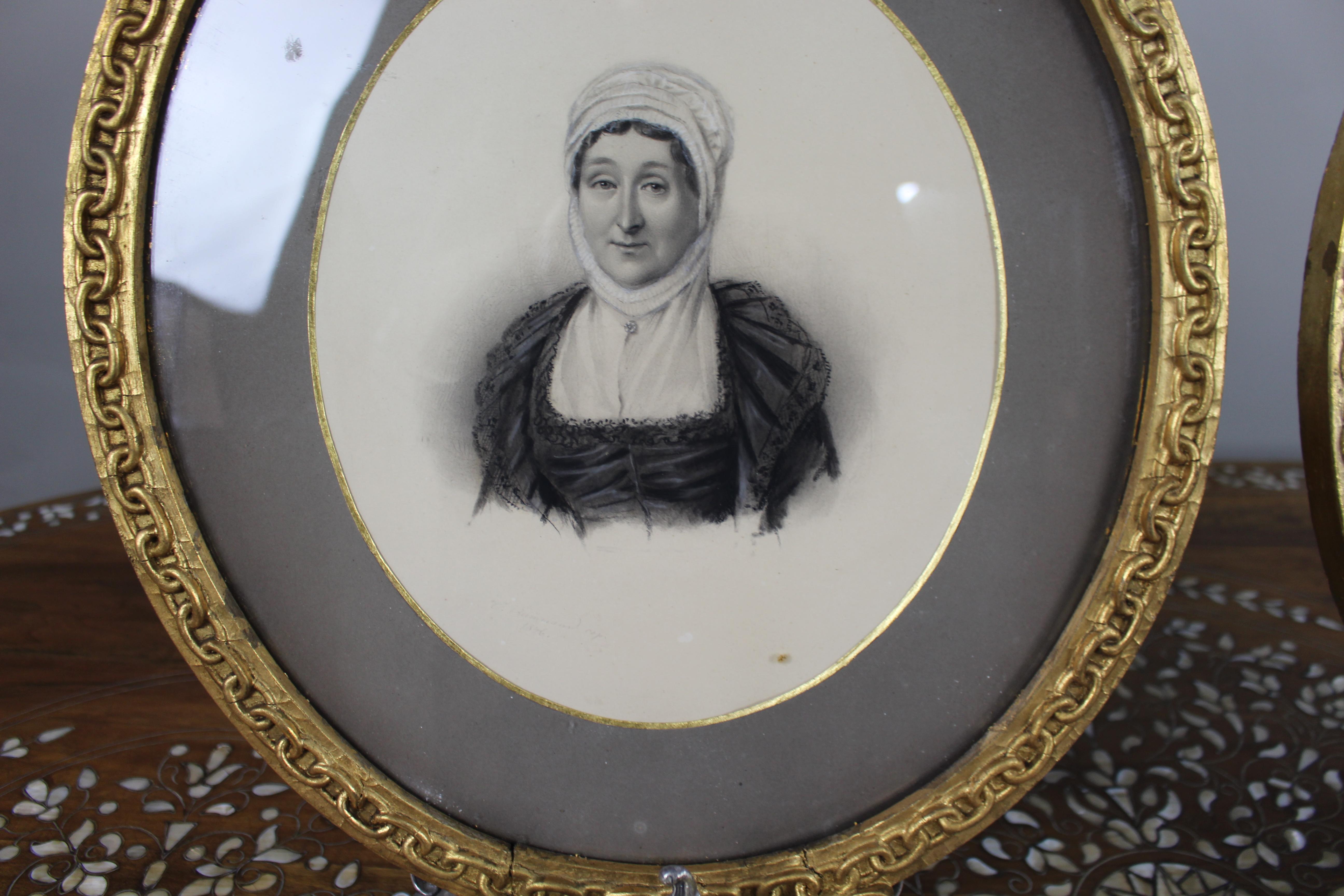 Pair of Mid 19th c. Oval Drawings by C.Reimann In Good Condition For Sale In Worcester, GB