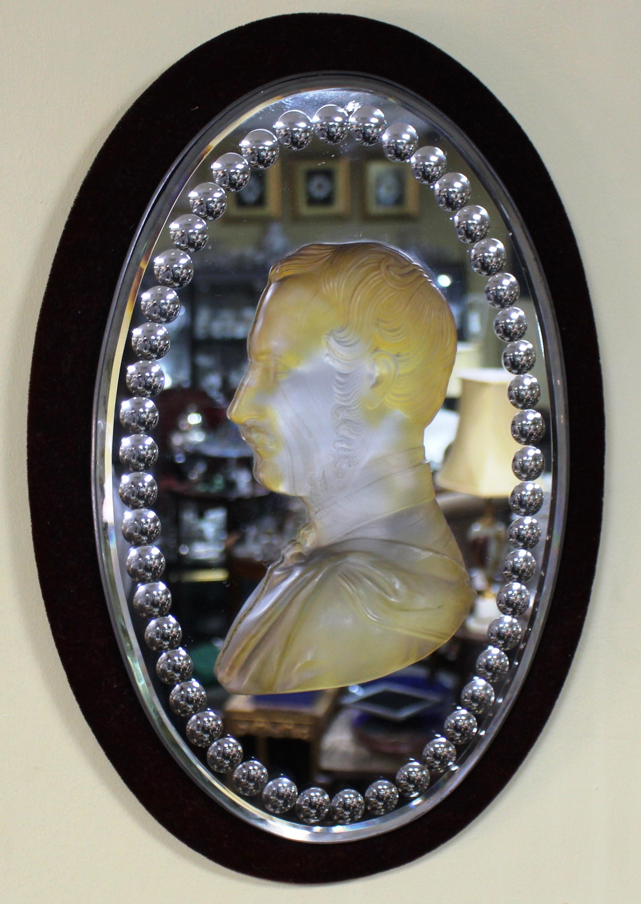 Pair of Mid 19th c. Victoria & Albert Carved Crystal Mirrored Plaques For Sale 5
