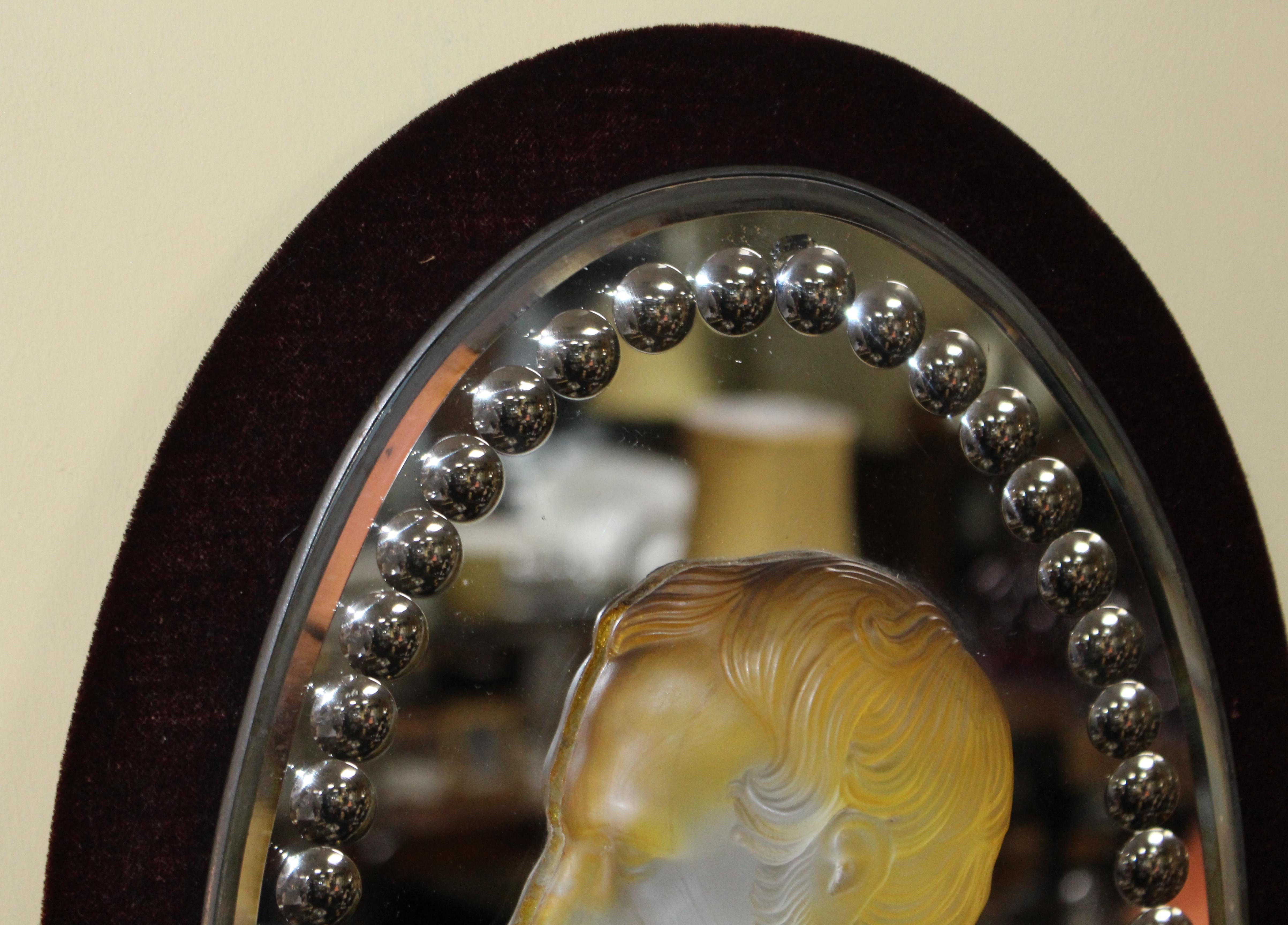Pair of Mid 19th c. Victoria & Albert Carved Crystal Mirrored Plaques For Sale 6