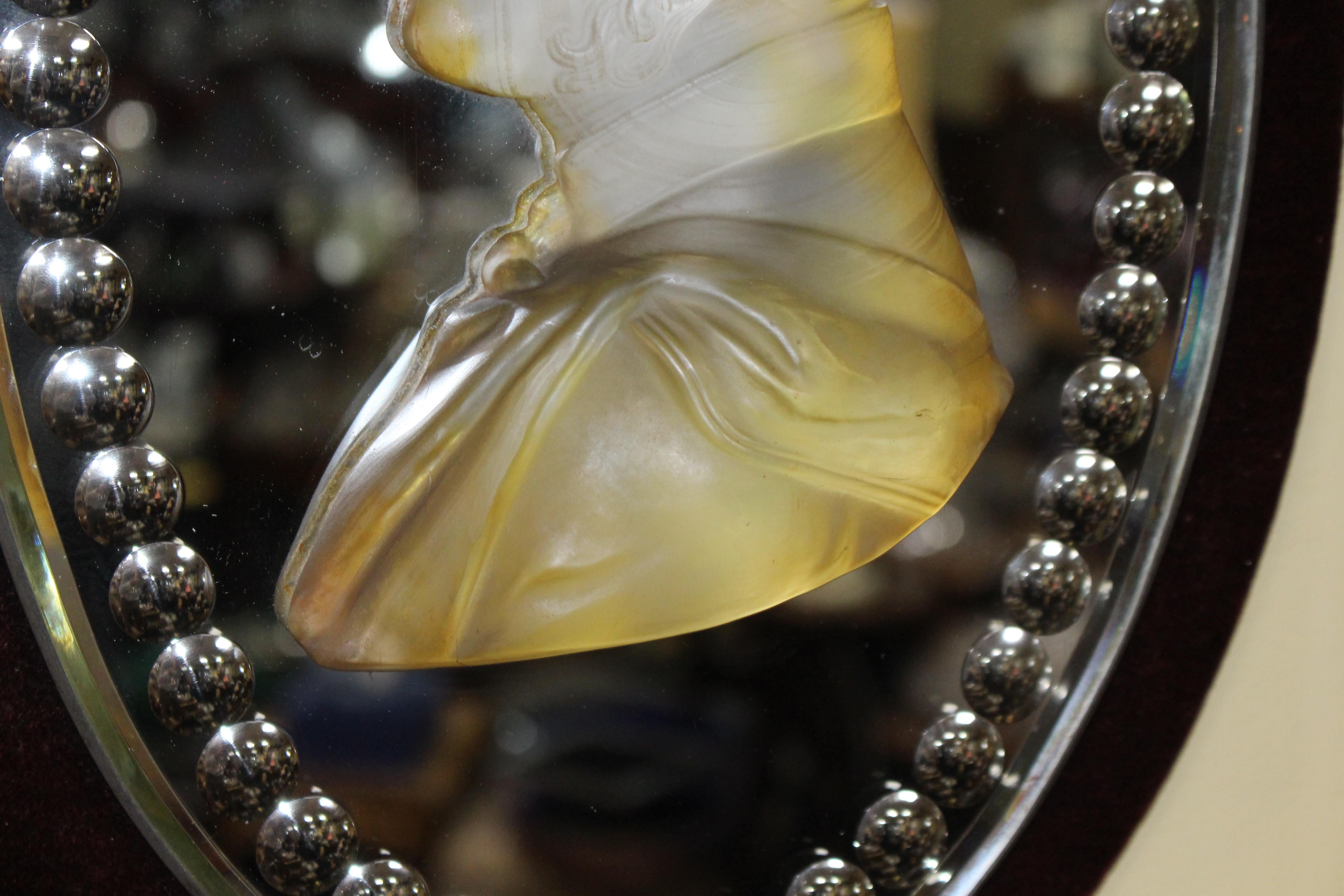 Pair of Mid 19th c. Victoria & Albert Carved Crystal Mirrored Plaques For Sale 8