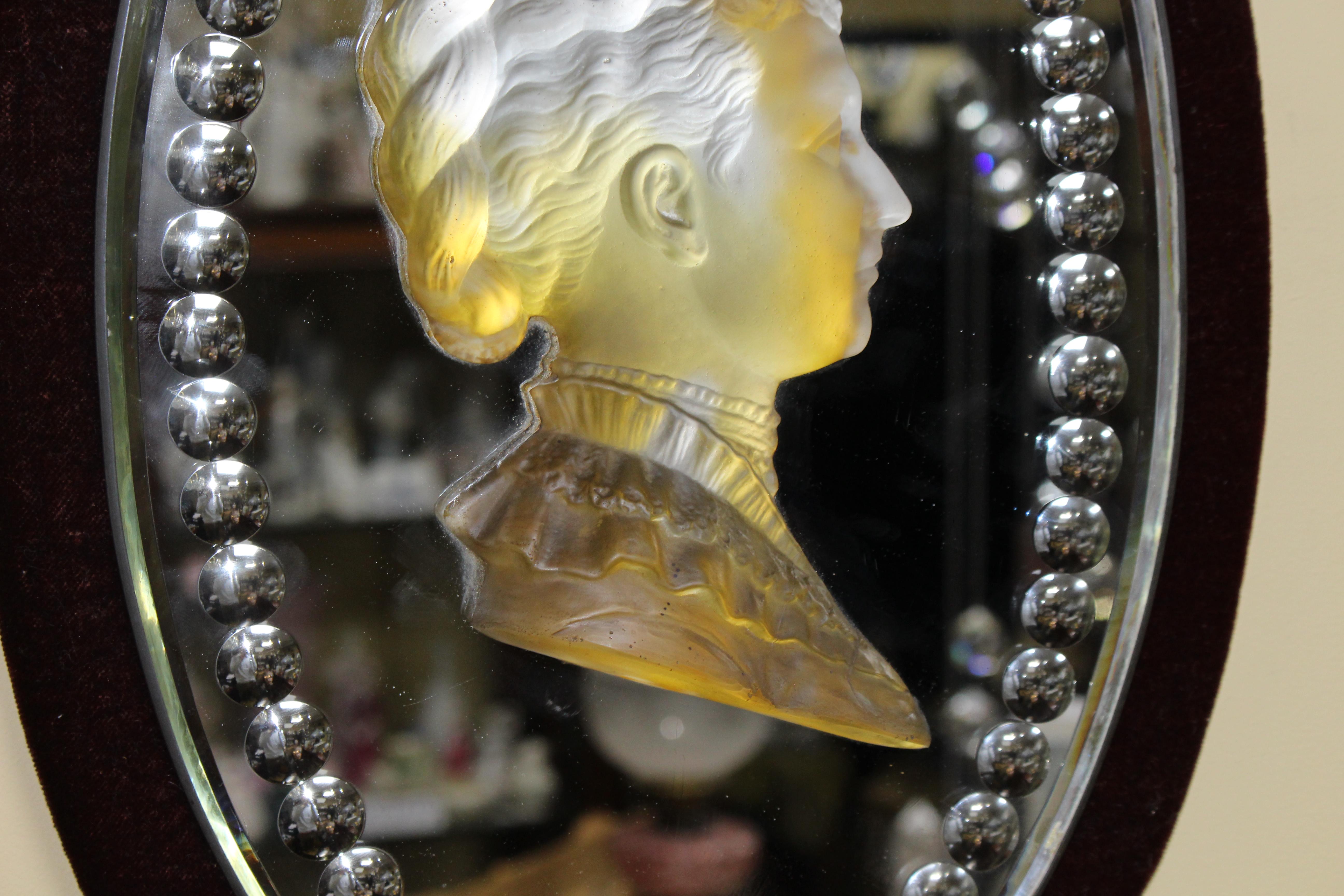 Pair of Mid 19th c. Victoria & Albert Carved Crystal Mirrored Plaques For Sale 2
