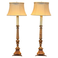 Pair of Mid 19th Century Altar Stick Lamps