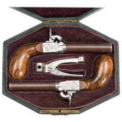 Antique Pair of Mid-19th Century Belgian Percussion Pistols