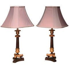 Pair of Mid-19th Century Bronze and Ormolu Candlesticks