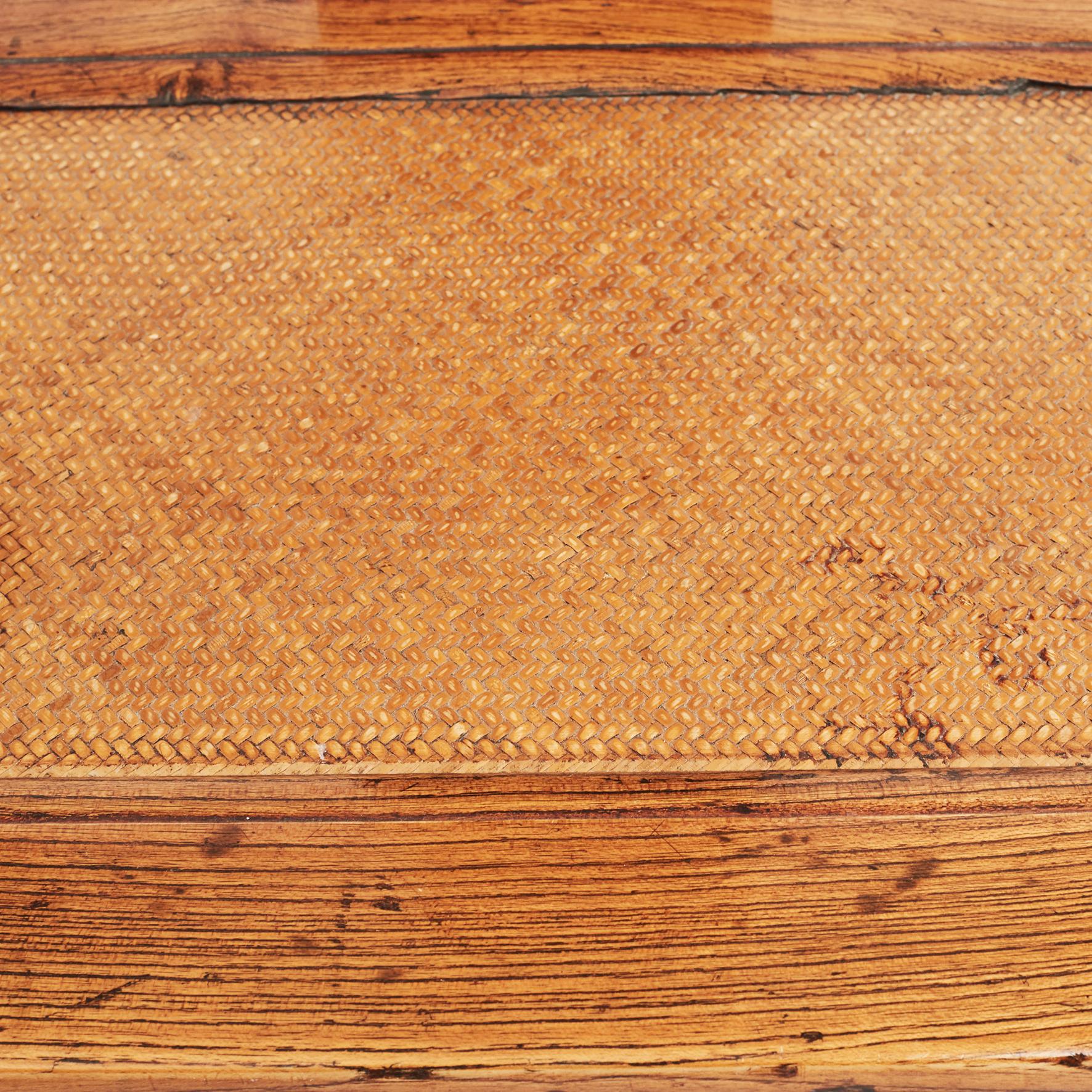 Pair of Mid-19th Century Chinese Ming Style Chairs in Jumu Wood with Wicker Seat 2