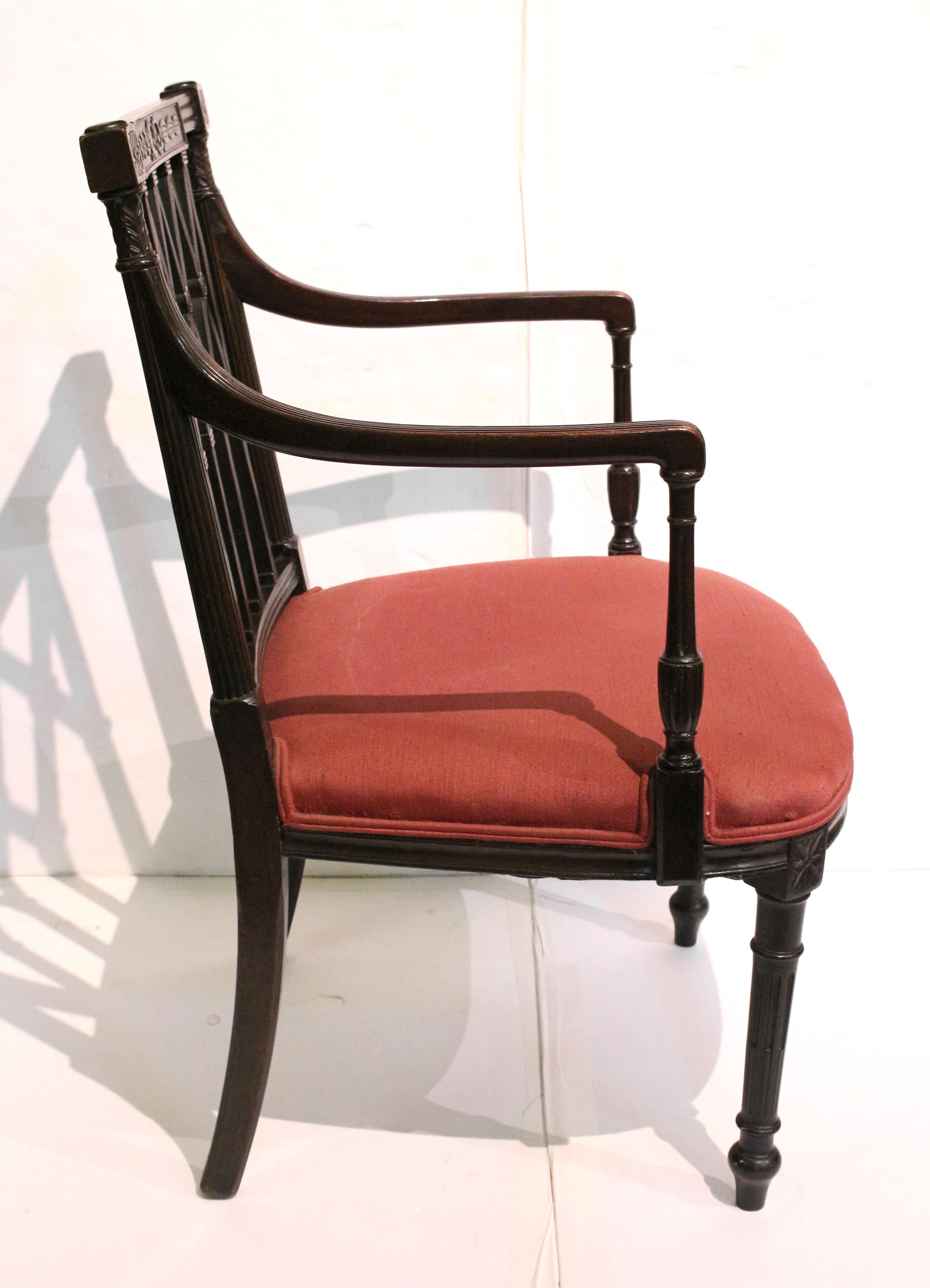 Pair of Mid-19th Century Classical English Arm Chairs 1