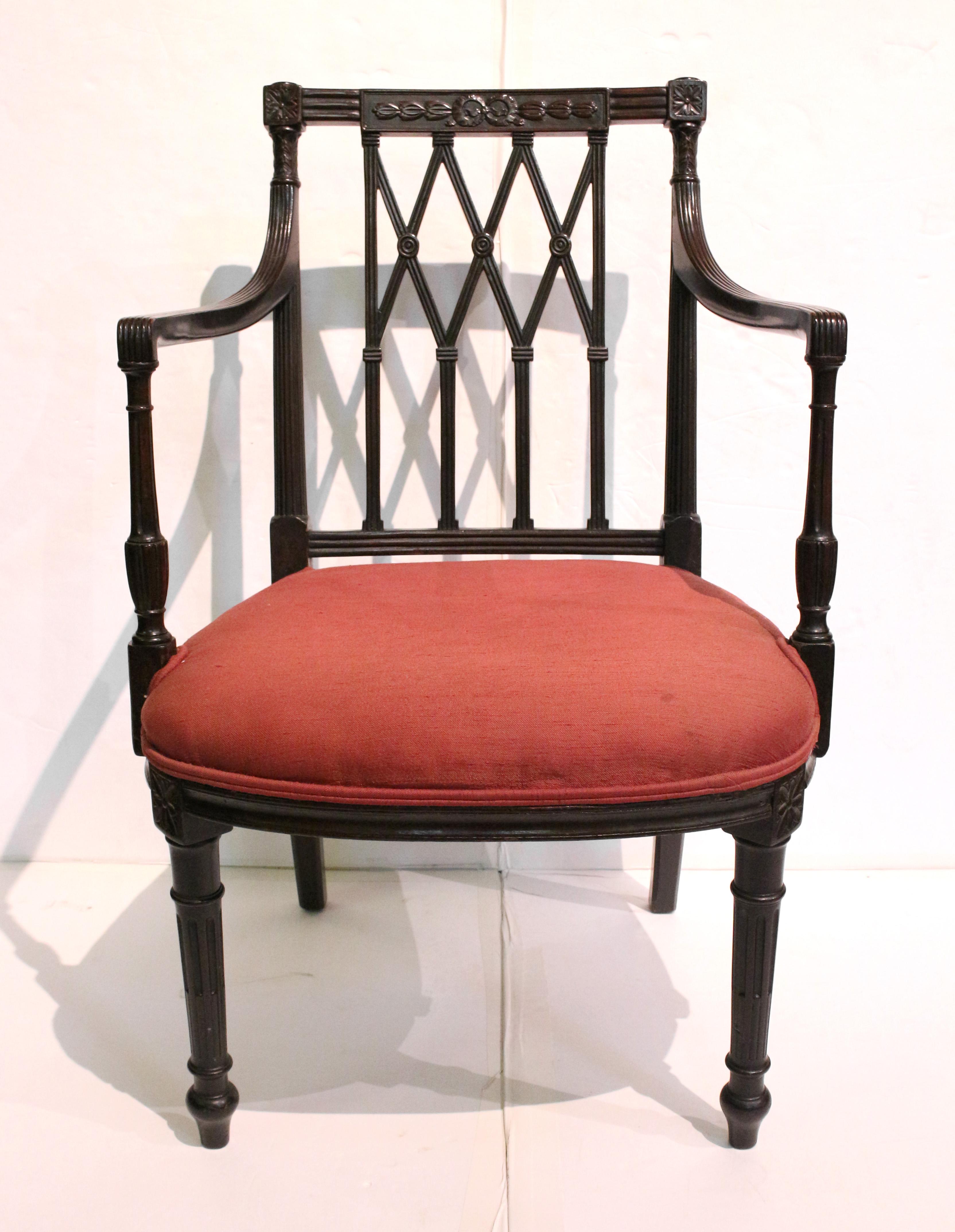 Pair of Mid-19th Century Classical English Arm Chairs 2