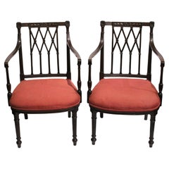 Pair of Mid-19th Century Classical English Arm Chairs