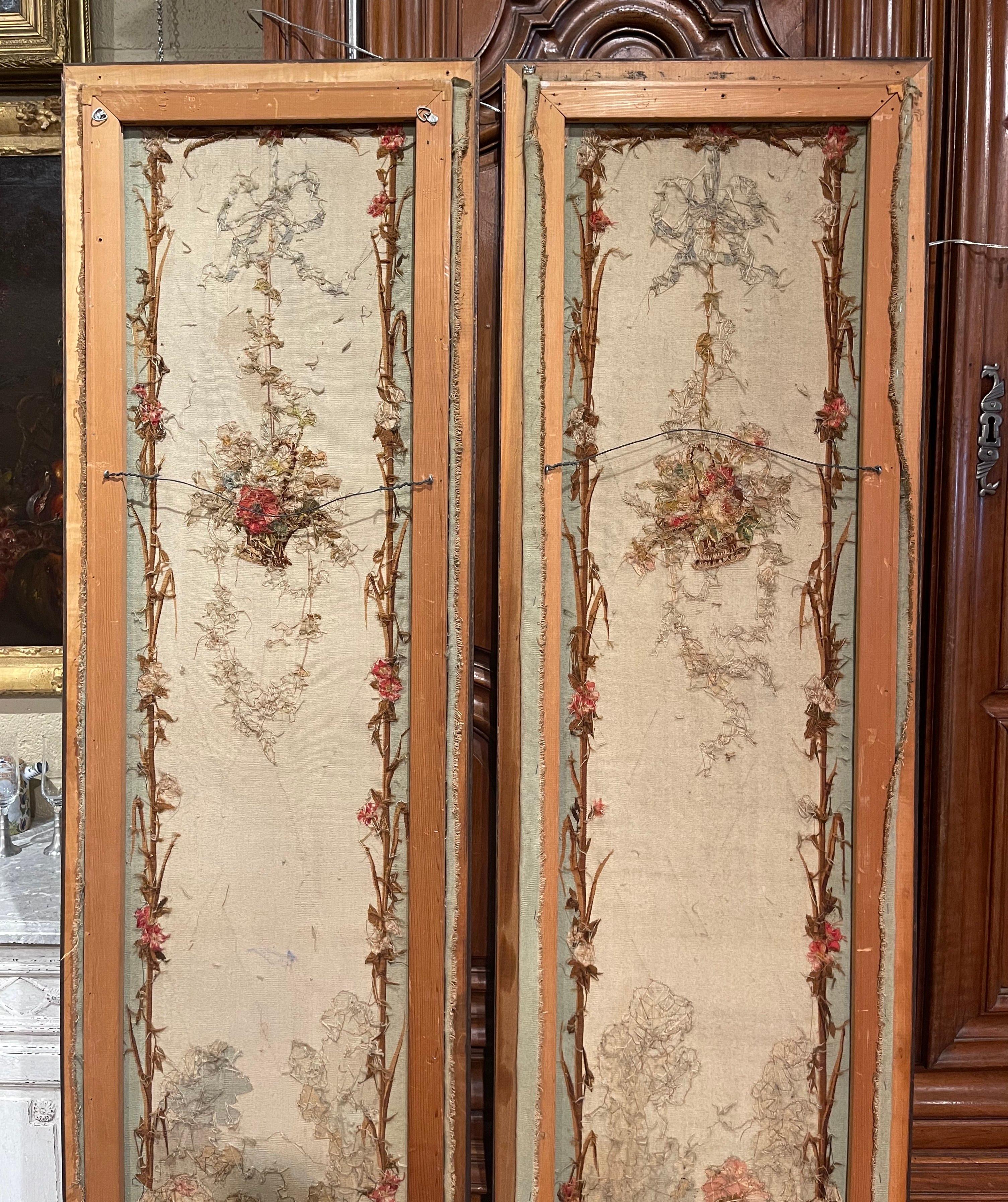 Pair of Mid-19th Century French Framed Handwoven Aubusson Wall Hanging Portieres 5