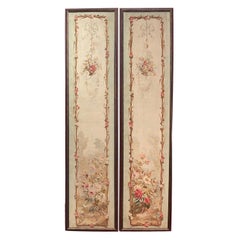 Pair of Mid-19th Century French Framed Handwoven Aubusson Wall Hanging Portieres
