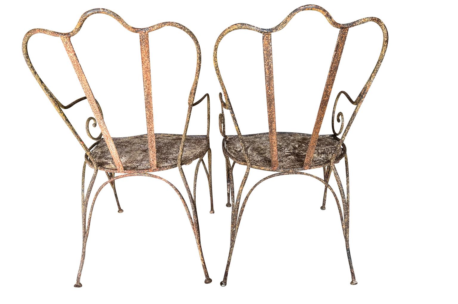 Pair Of Mid-19th Century French Garden Chairs For Sale 1