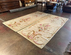 Pair of Mid-19th Century French Handwoven Floral Aubusson Wall Hanging Portieres