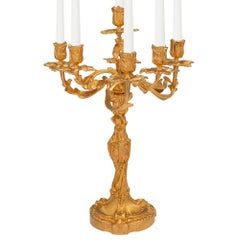Coppia di candelabri a sette bracci in stile Luigi XV francese della metà del XIX secolo