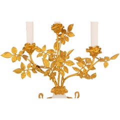 Paire de chandeliers Louis XVI du milieu du 19ème siècle