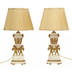 Pair of Mid-19th Century French Louis XVI St. Urns Mounted into Lamps