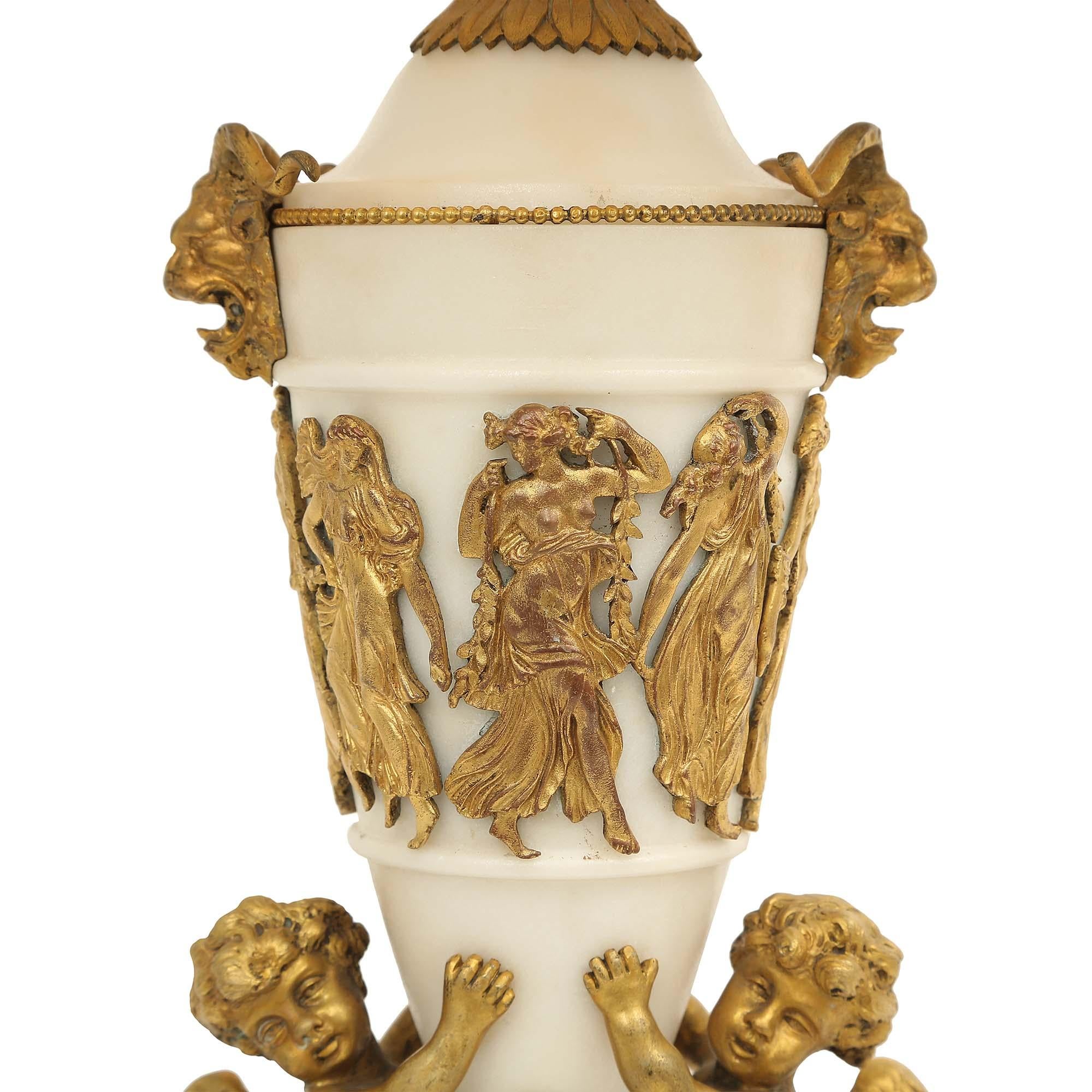 Pair of Mid-19th Century French Louis XVI St. Urns Mounted into Lamps For Sale 2
