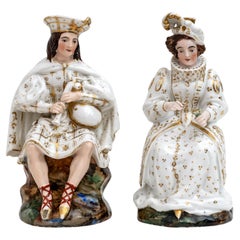 Paire de figurines de porte-parfums français du milieu du XIXe siècle de la manufacture Jacob Petit
