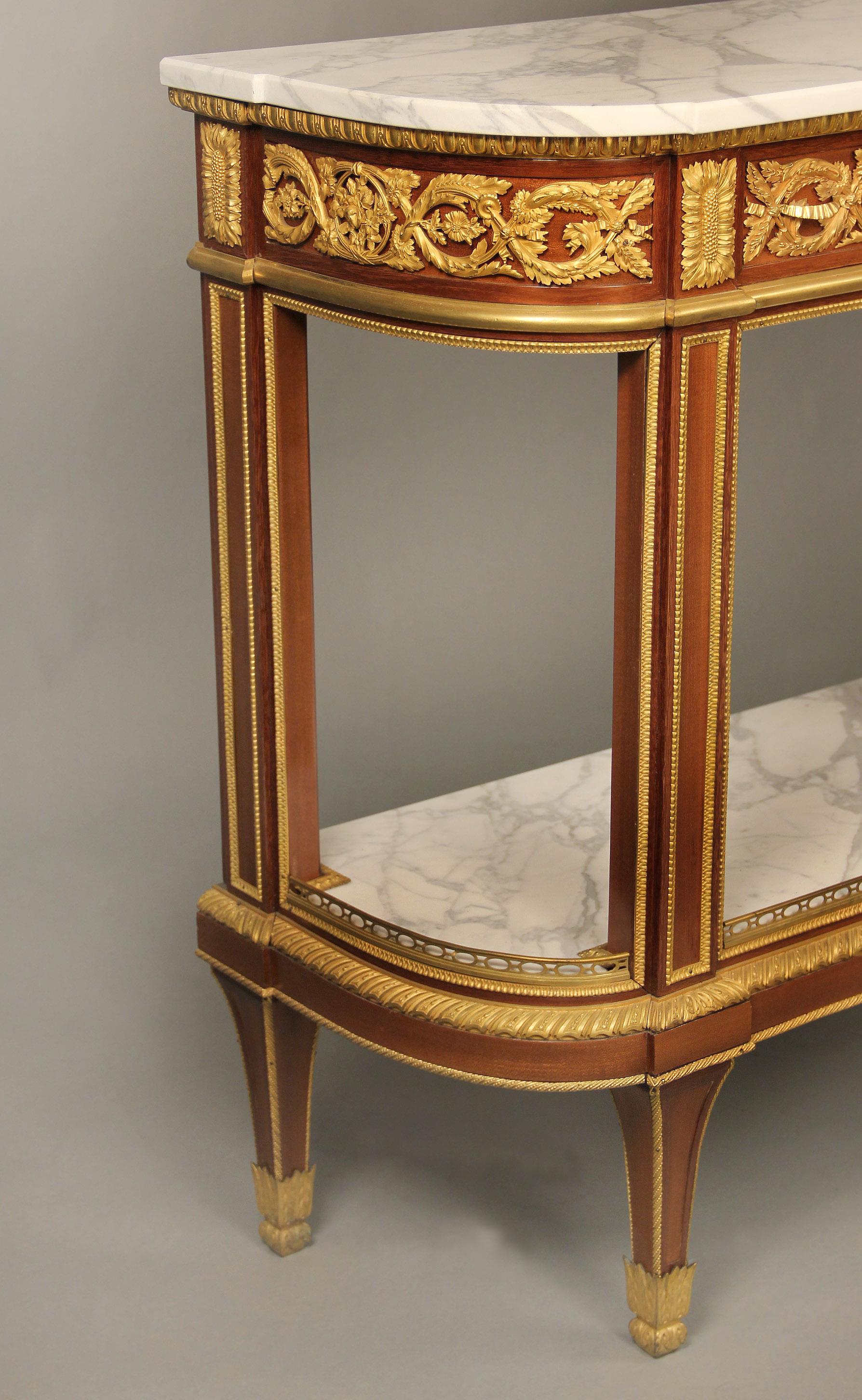 Pair of Mid 19th Century Gilt Bronze Mounted Console/Dessert Tables, Winckelsen For Sale 2