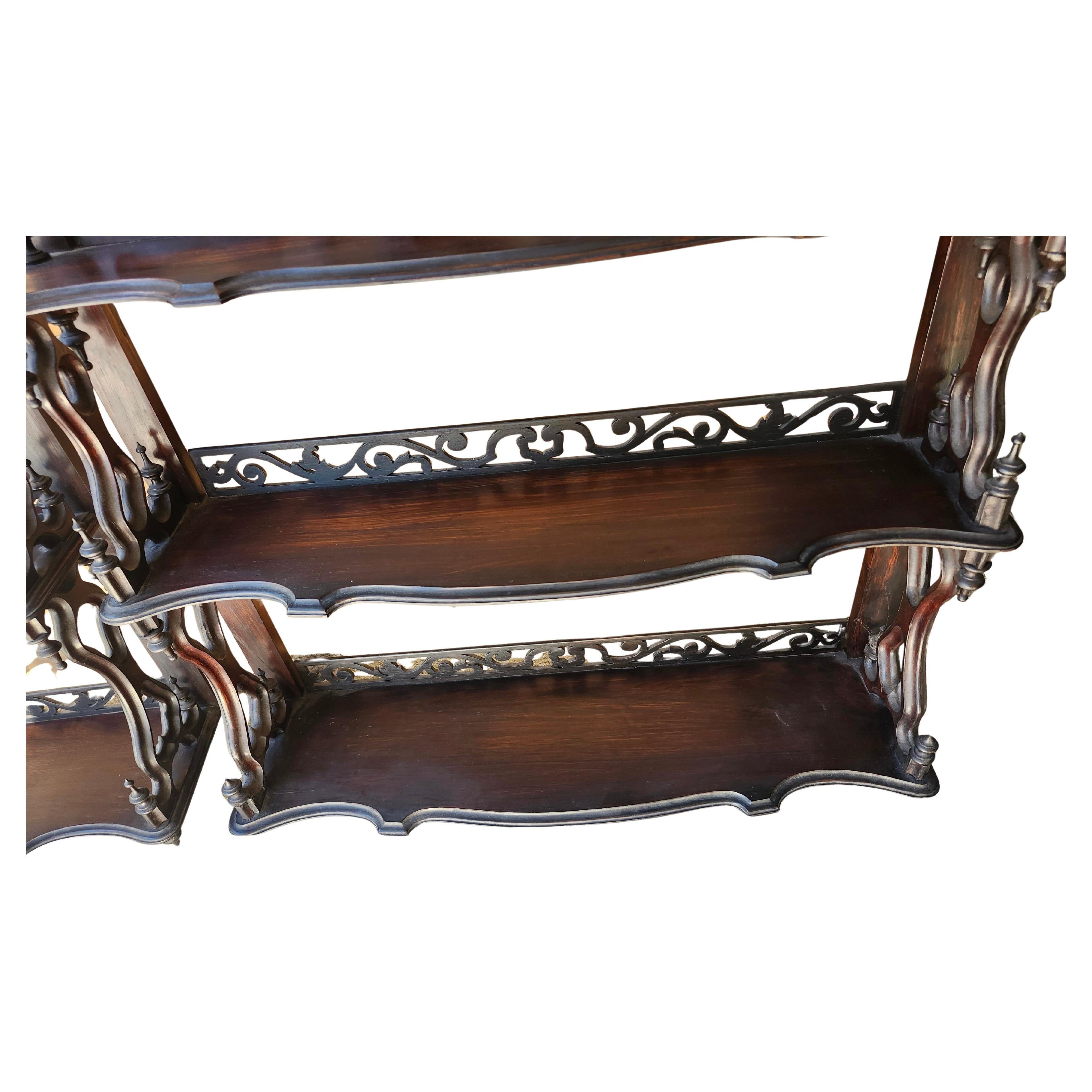 Pair of Mid 19th Century Hand Crafted Rosewood Matching Shelf Units Herter Bros In Good Condition For Sale In Port Jervis, NY